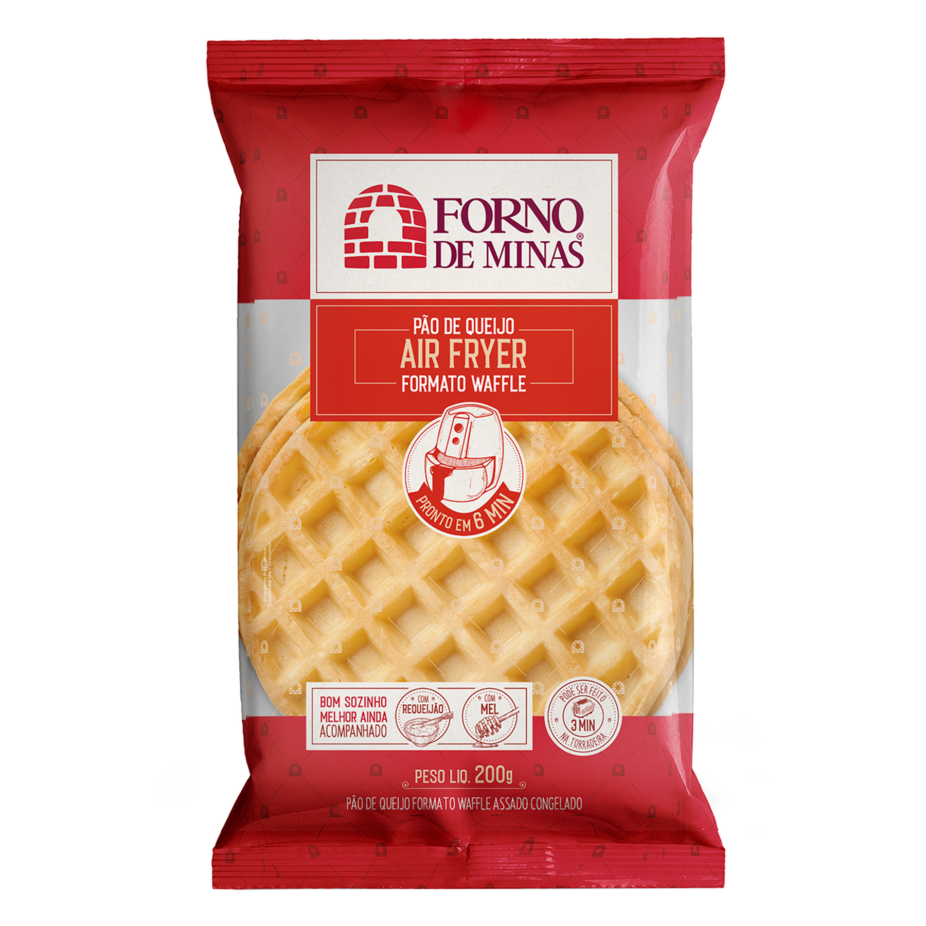 P&atilde;o de Queijo Congelado Waffle Forno de Minas Pacote 200g&nbsp;