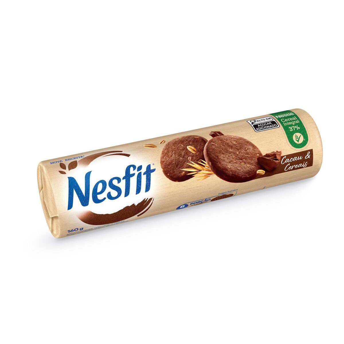 Biscoito Integral Cacau & Cereais Nestl&eacute; Nesfit Pacote 160g
