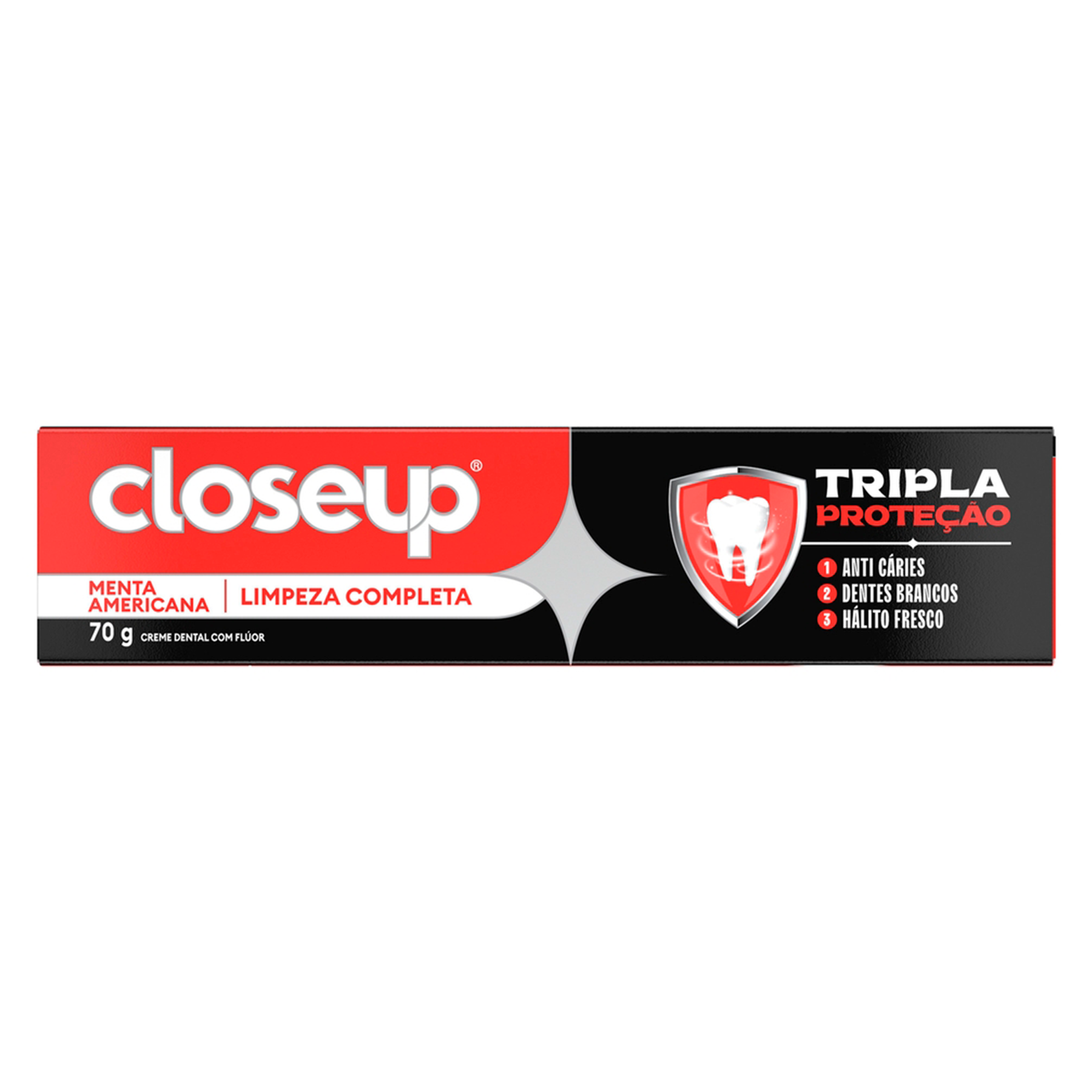 Creme Dental Menta Americana Tripla Prote&ccedil;&atilde;o Closeup Caixa 70g