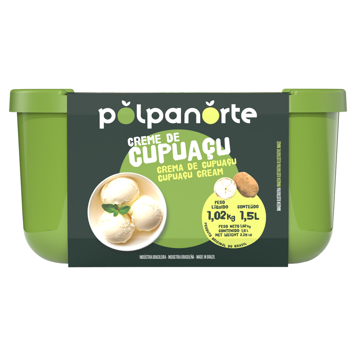 Sorvete Creme de Cupua&ccedil;u Polpanorte Pote 1,5l