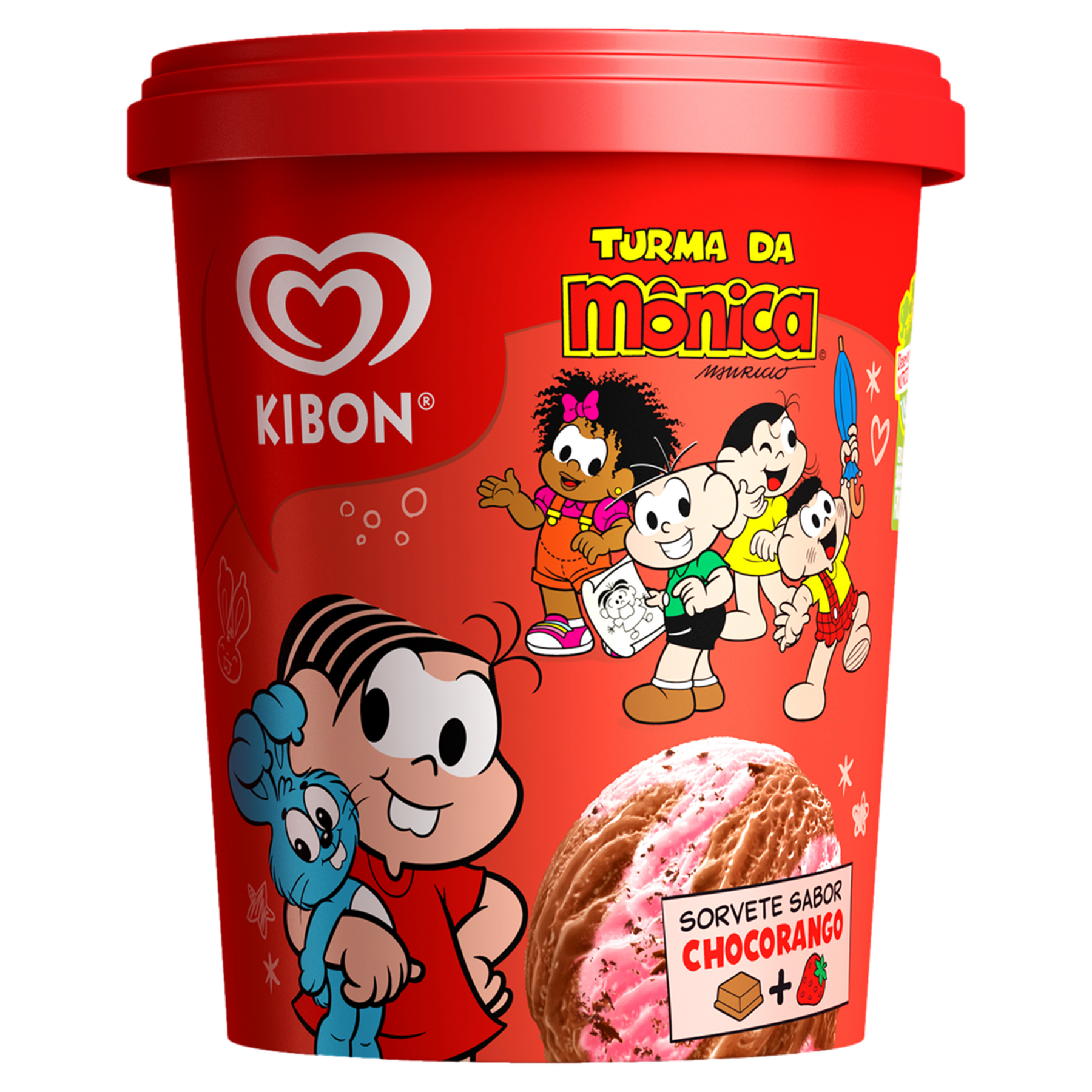 Sorvete Chocorango Turma da Mônica Kibon Pote 800ml