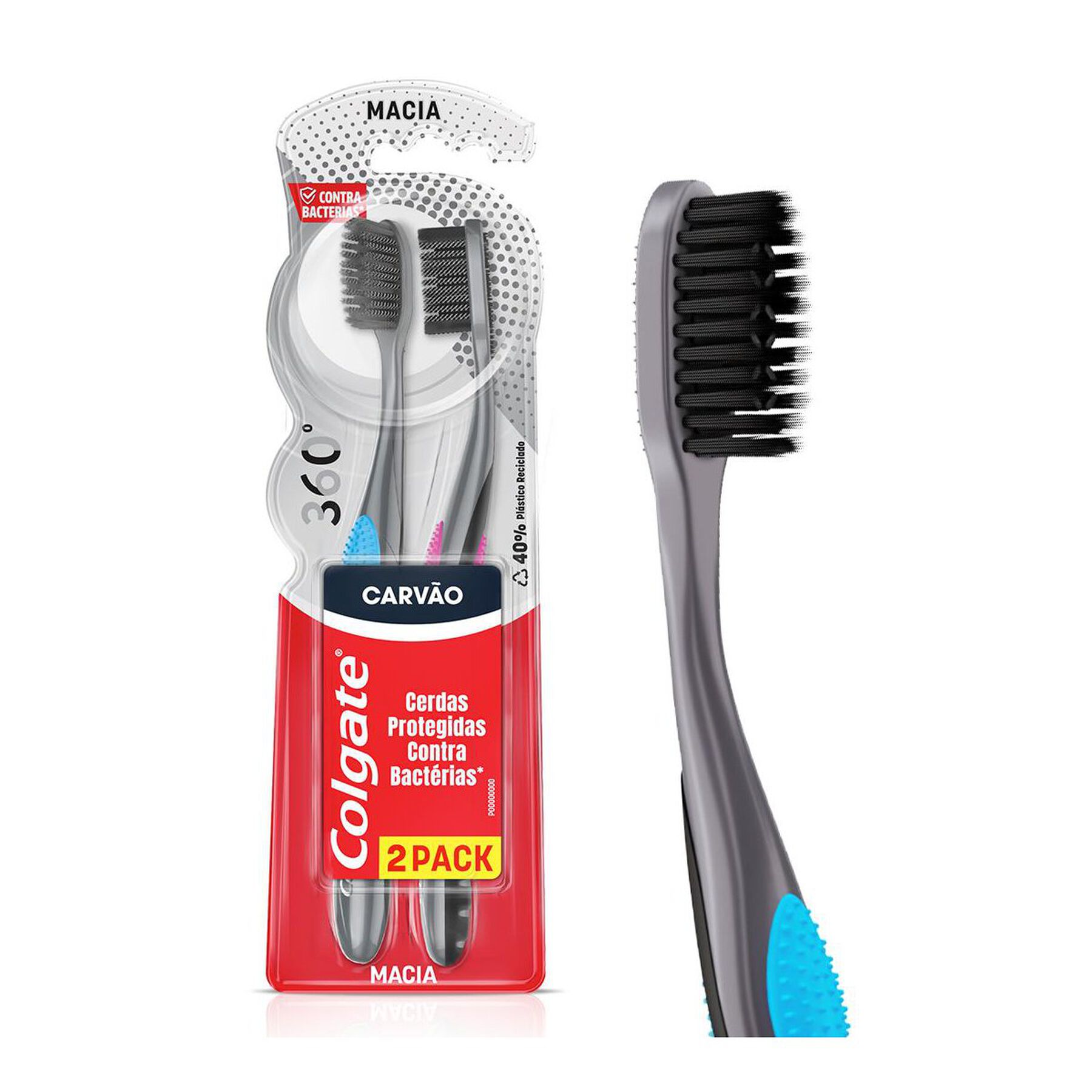 Pack Escova Dental Macia Black Colgate 360° 2 Unidades