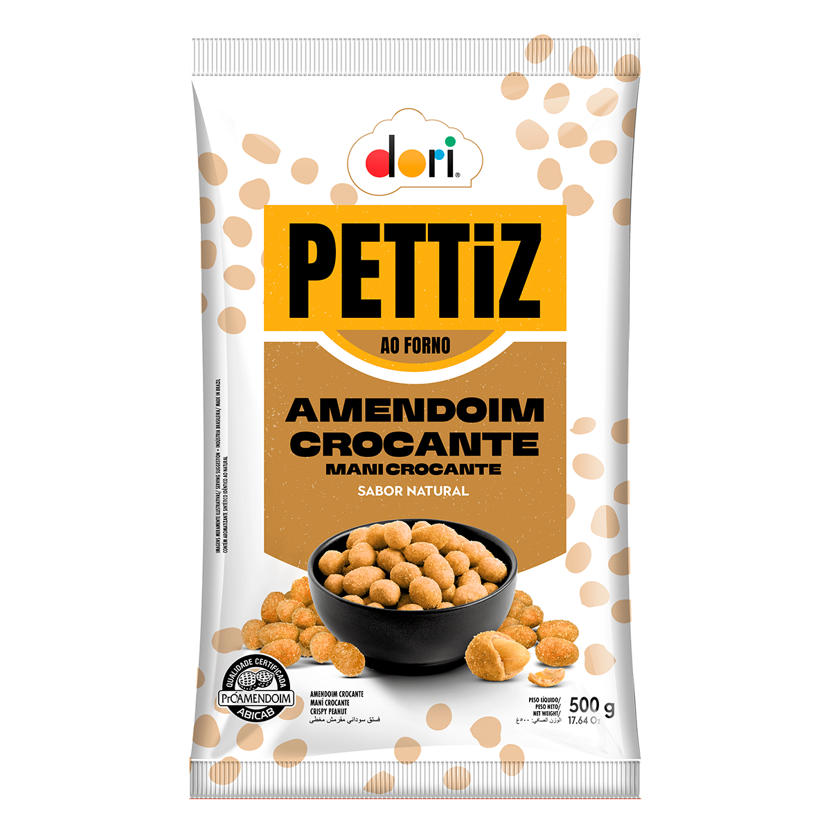 Amendoim Crocante Natural Pettiz Dori Pacote 500g&nbsp;