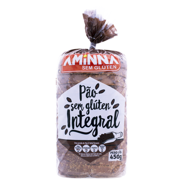 Pão de Forma Integral sem Glúten Aminna Pacote 450g