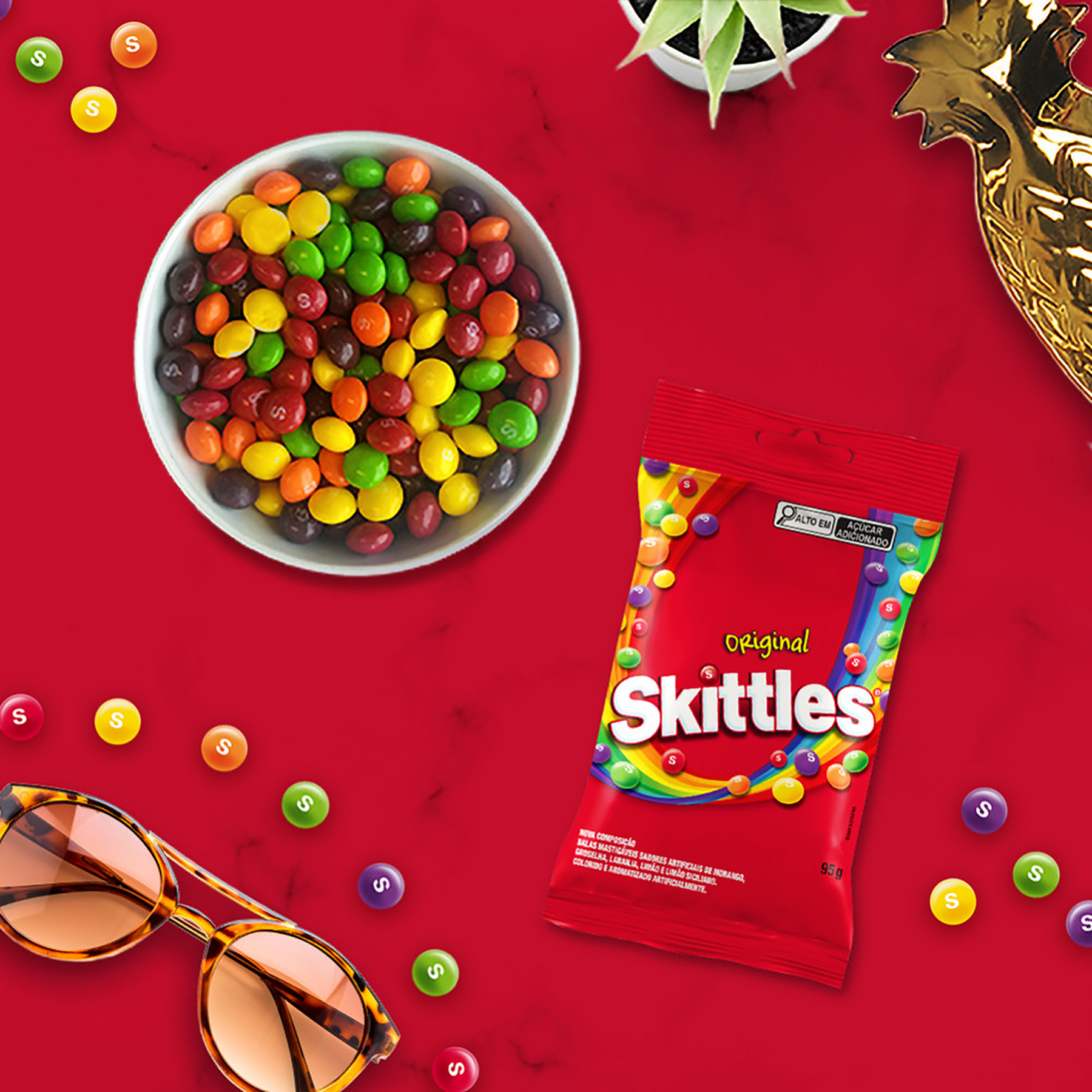 Bala Original Skittles Pacote 95g