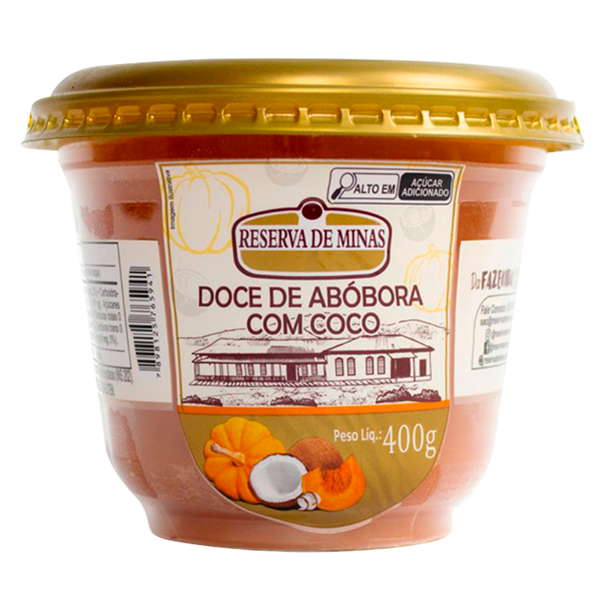 Doce de Ab&oacute;bora Com Coco Reserva de Minas 400g