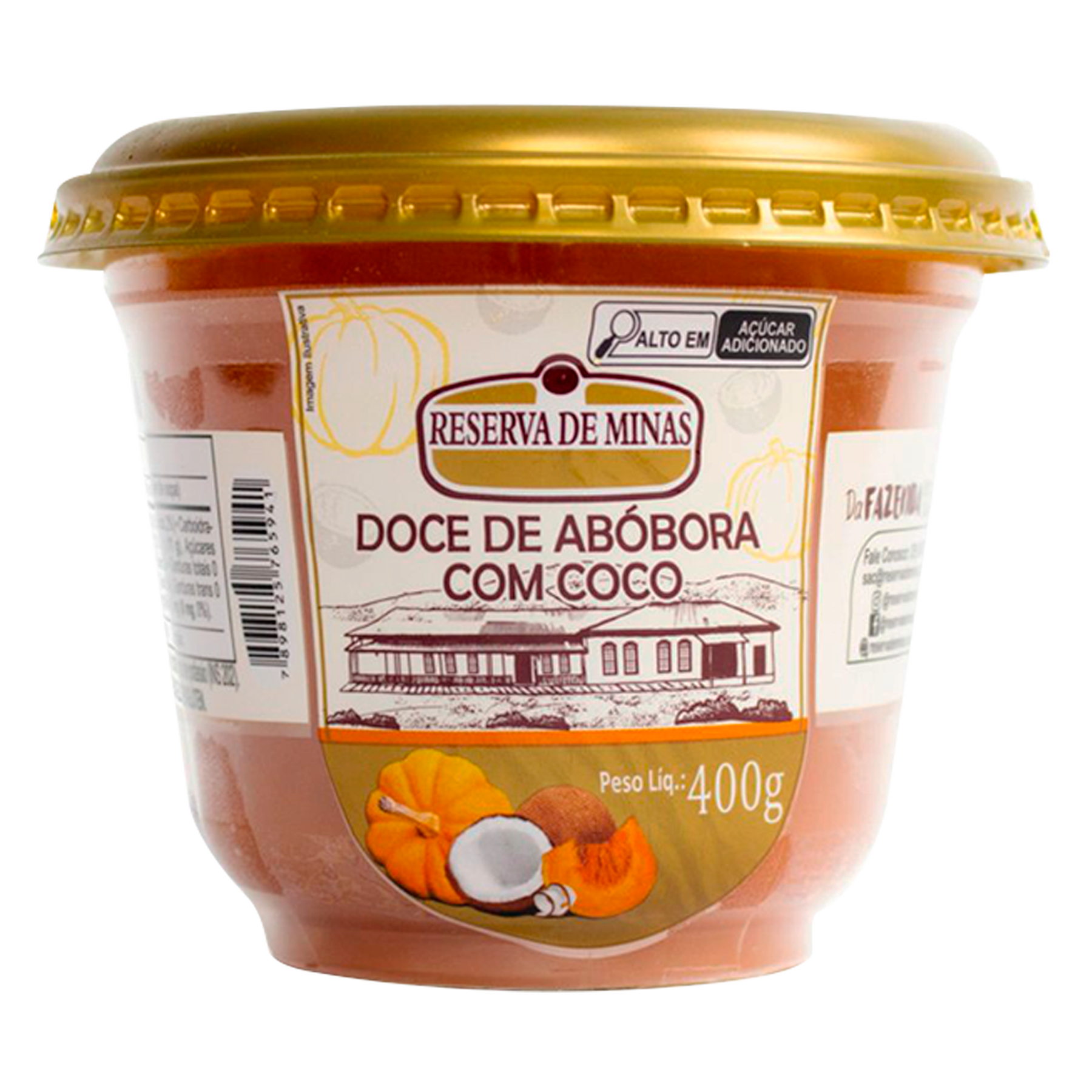 Doce de Ab&oacute;bora Com Coco Reserva de Minas 400g