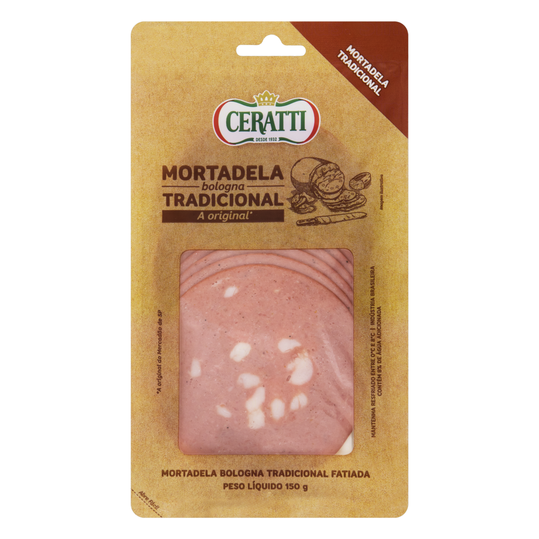 Mortadela Bologna Tradicional Fatiada Ceratti 150g