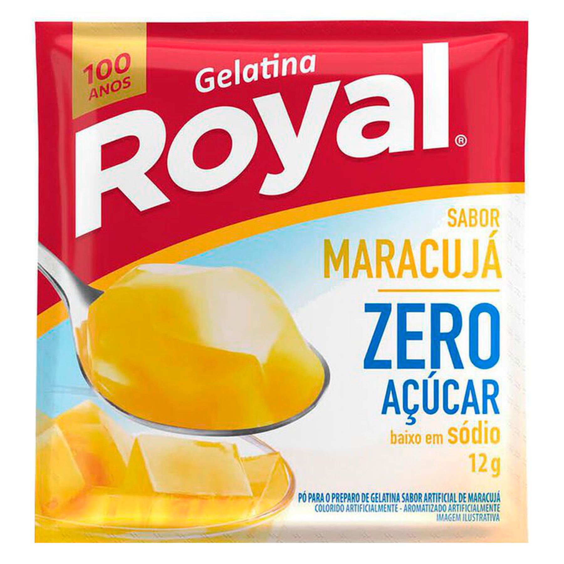 Gelatina em P&oacute; Maracuj&aacute; Zero A&ccedil;&uacute;car Royal Pacote 12g&nbsp;