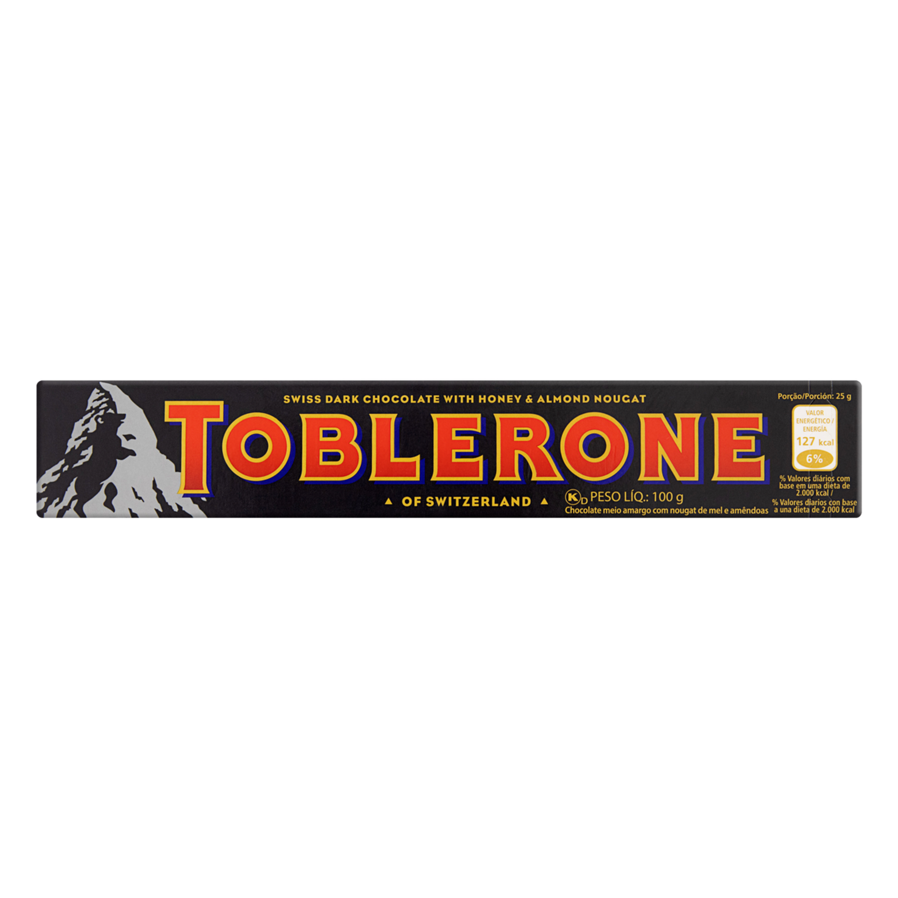 Chocolate Meio Amargo Nougat de Mel e Am&ecirc;ndoas Toblerone Caixa 100g