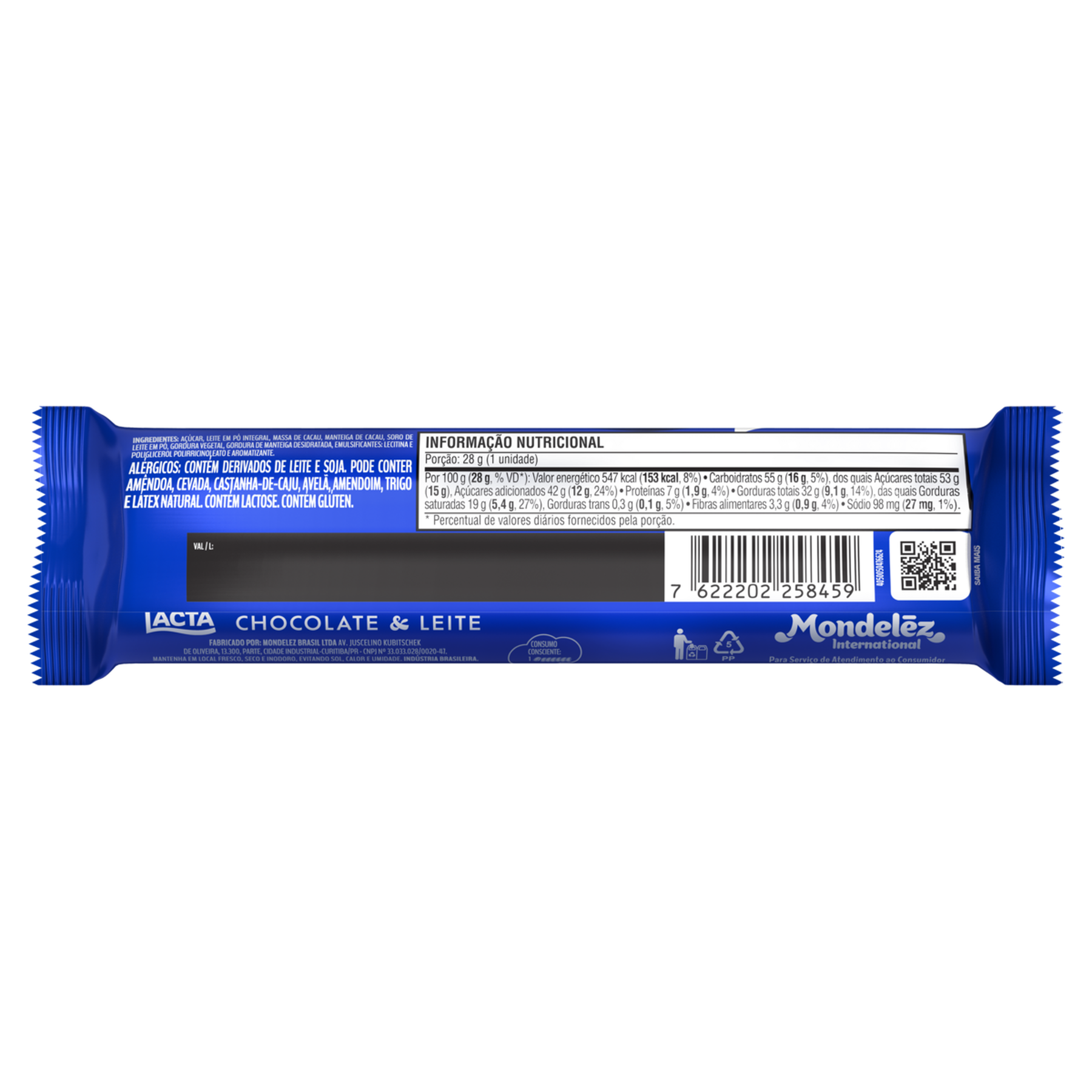 Chocolate ao Leite Lacta Pacote 28g