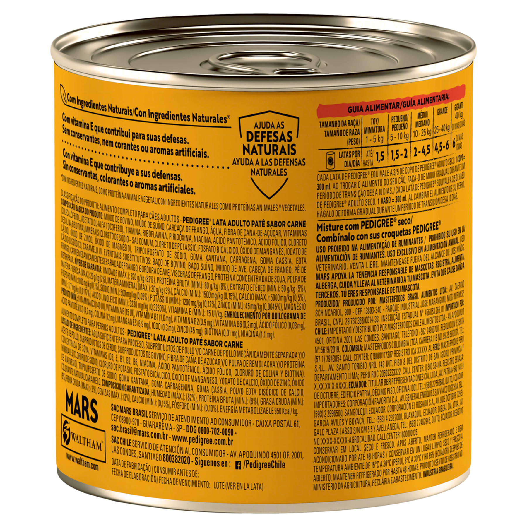 Pat&ecirc; para C&atilde;es Adultos Carne Pedigree Lata 280g
