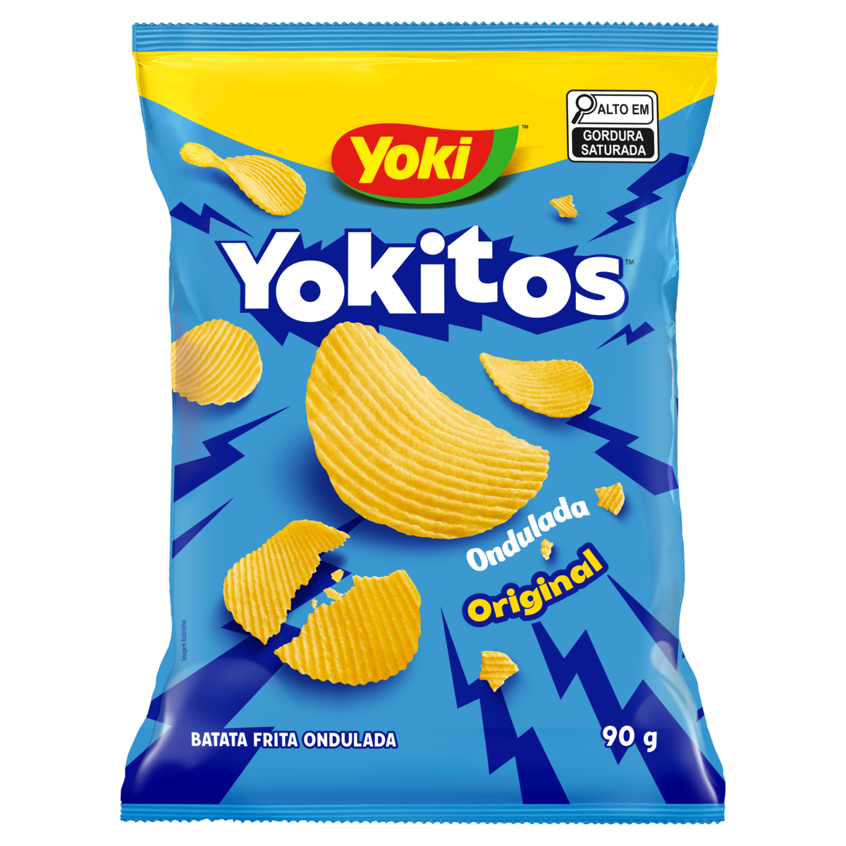 Batata Frita Ondulada com Sal Yoki Yokitos Pacote 90g&nbsp;