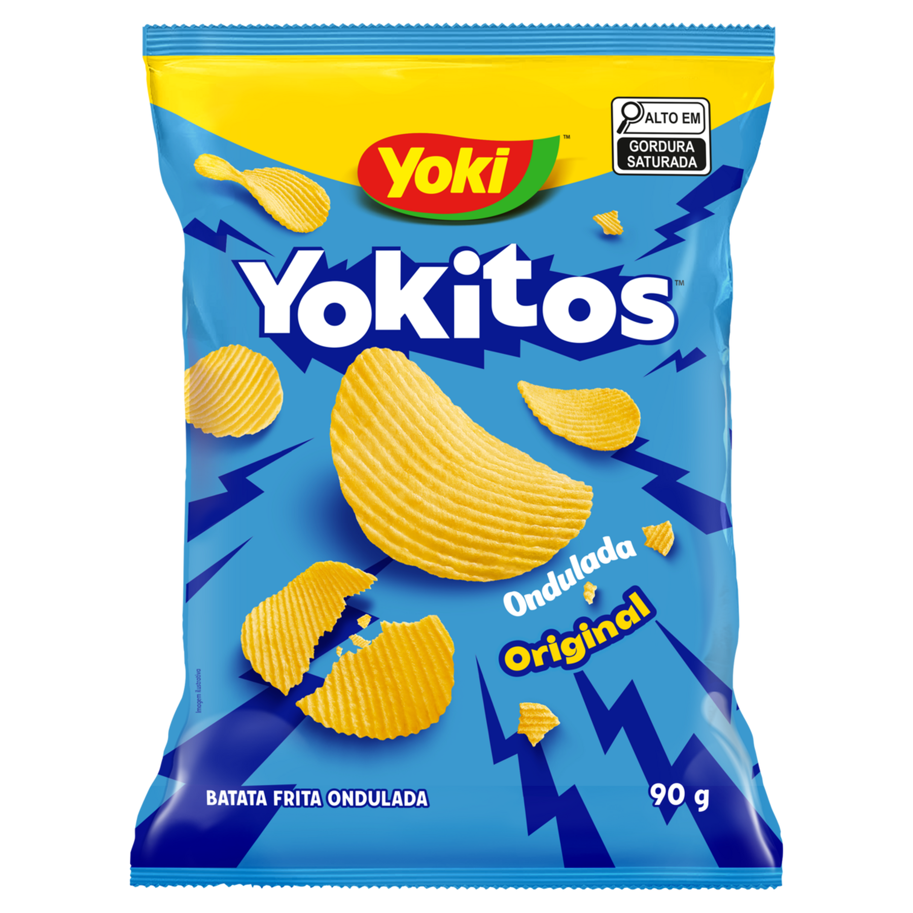 Batata Frita Ondulada com Sal Yoki Yokitos Pacote 90g&nbsp;