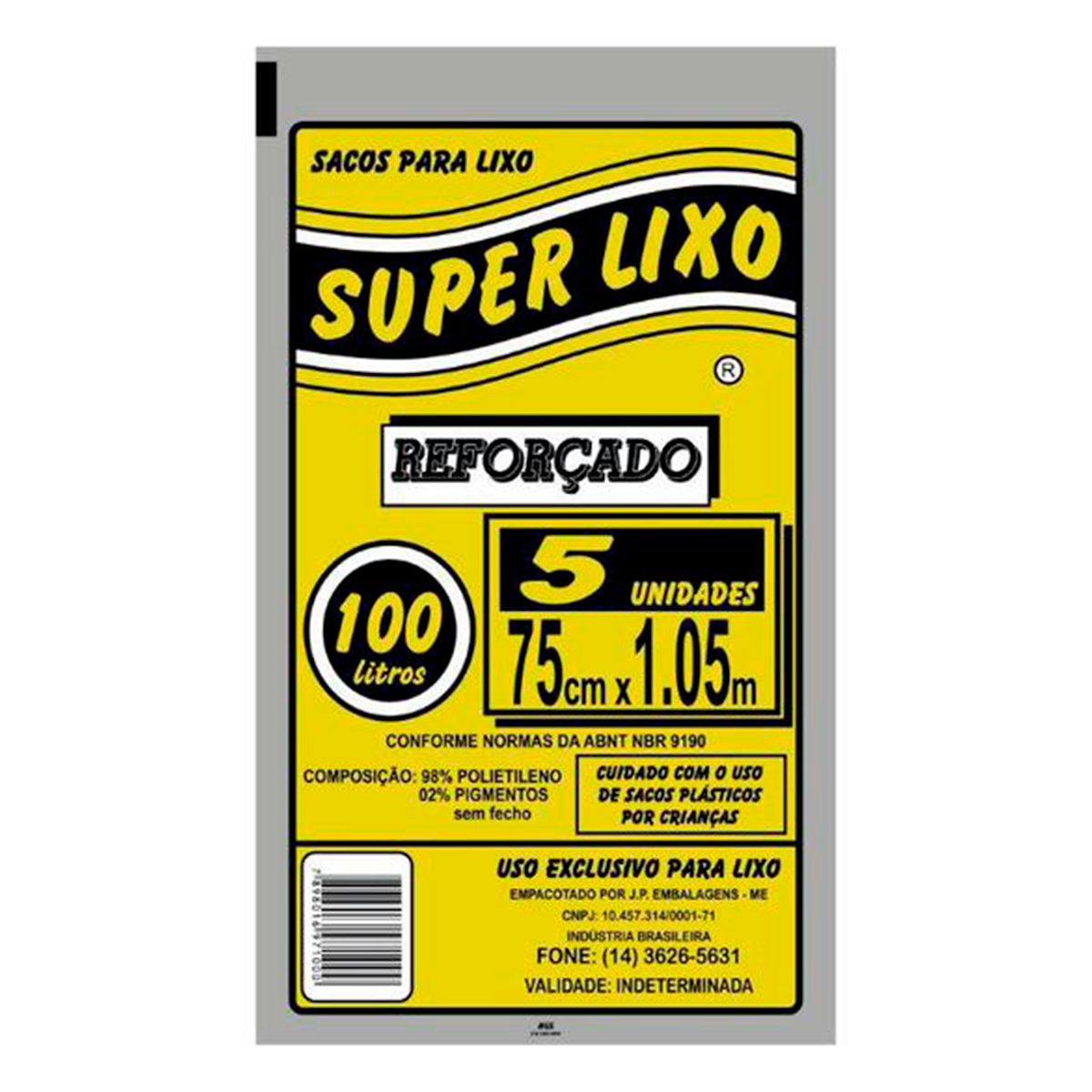 Saco Lixo Super Lixo 100l C/5 Unidades