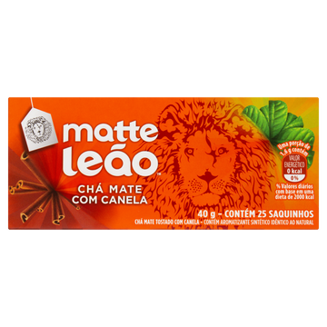 Chá Mate Canela Matte Leão Caixa 40g 25 Unidades