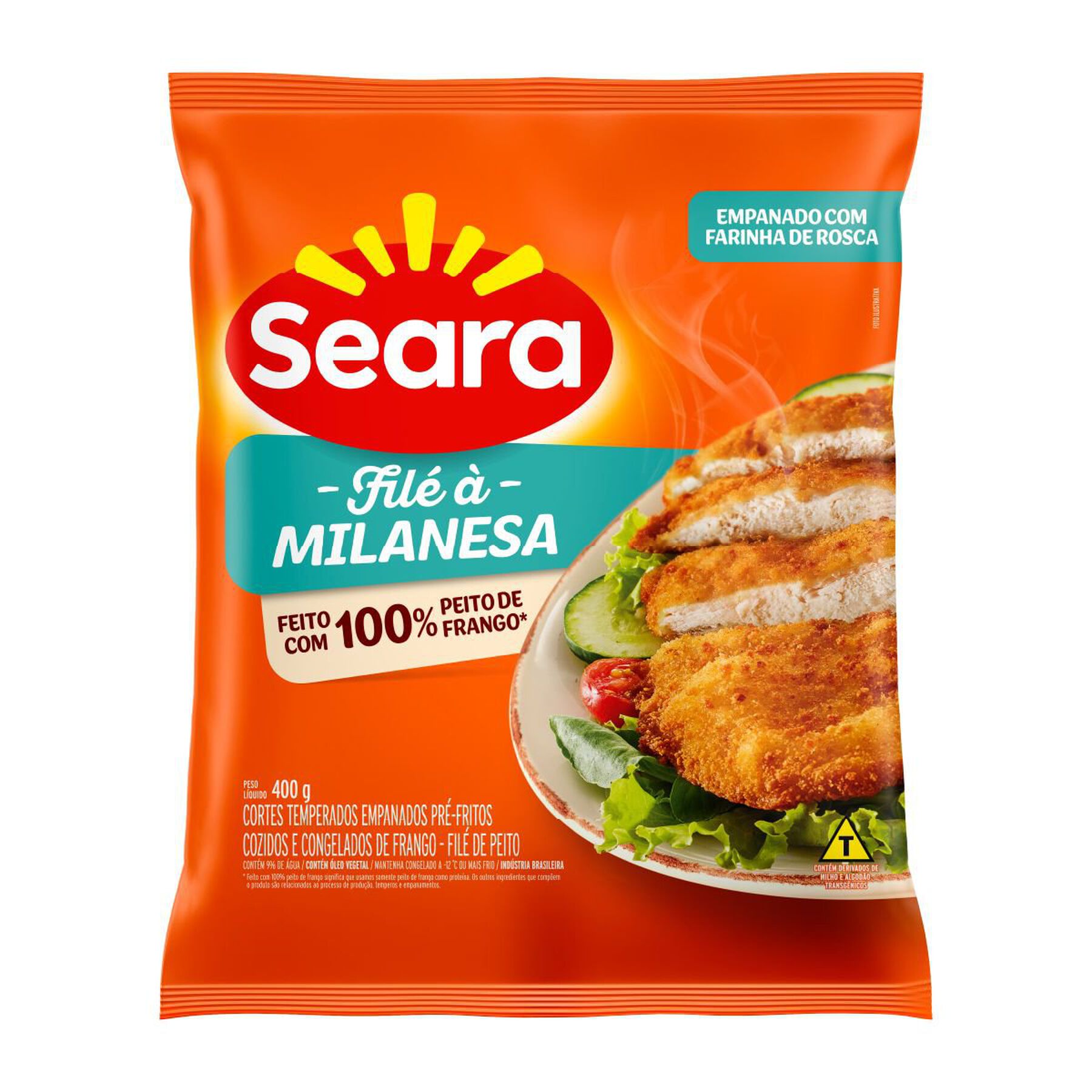 Fil&eacute; de frango &agrave; milanesa crocante Seara 400g