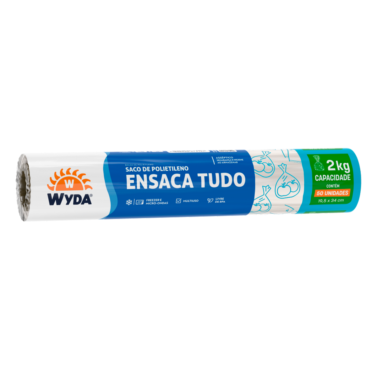 Saco Ensaca Tudo 2kg Wyda 19,5x34cm C/50 Unidades