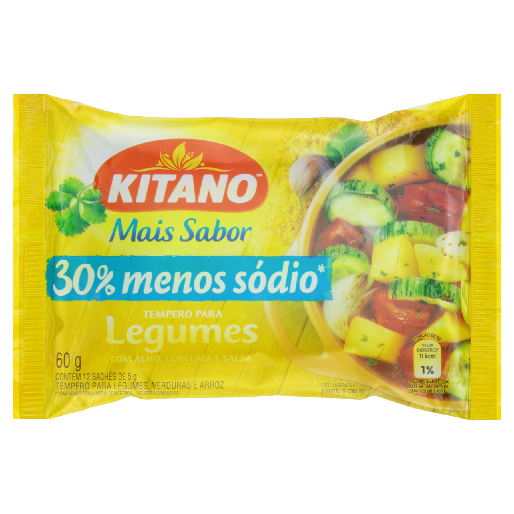 Tempero em P&oacute; para Legumes Kitano Pacote 60g 12 Unidades&nbsp;