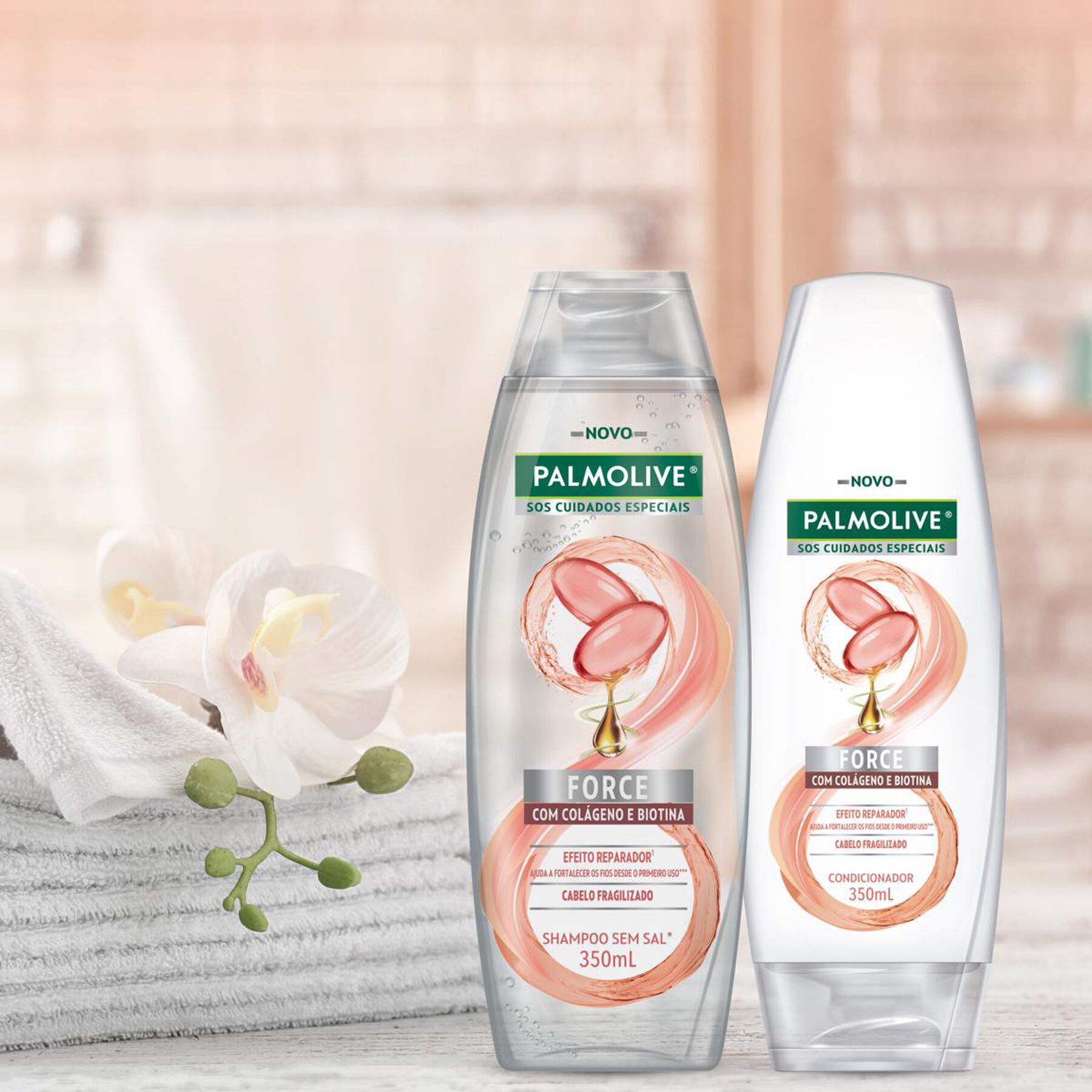 Shampoo Force com Colágeno e Biotina SOS Cuidados Especiais Palmolive Frasco 350ml