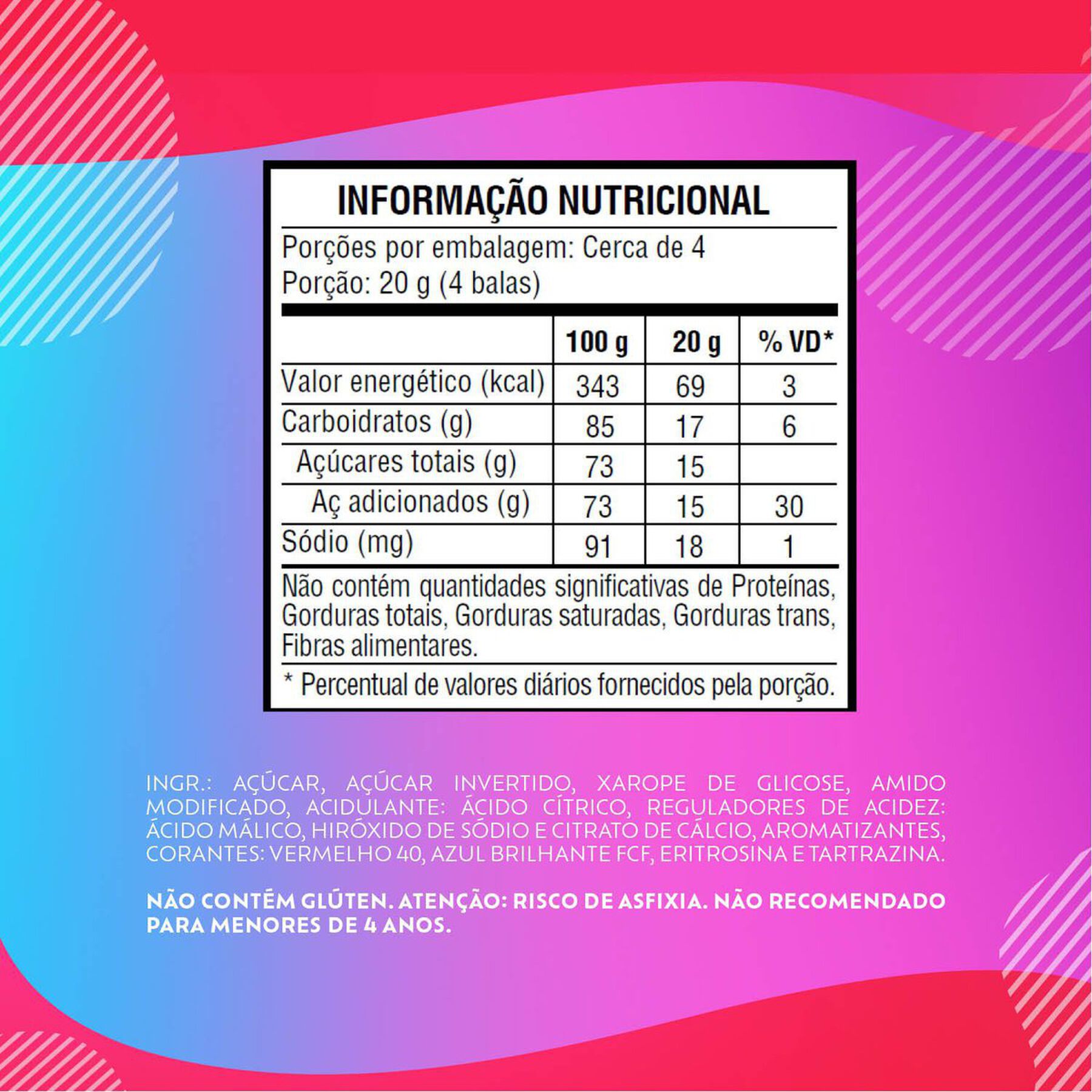 Bala Azedinha Sortida Gatos Bubbaloo Pacote 82,5g