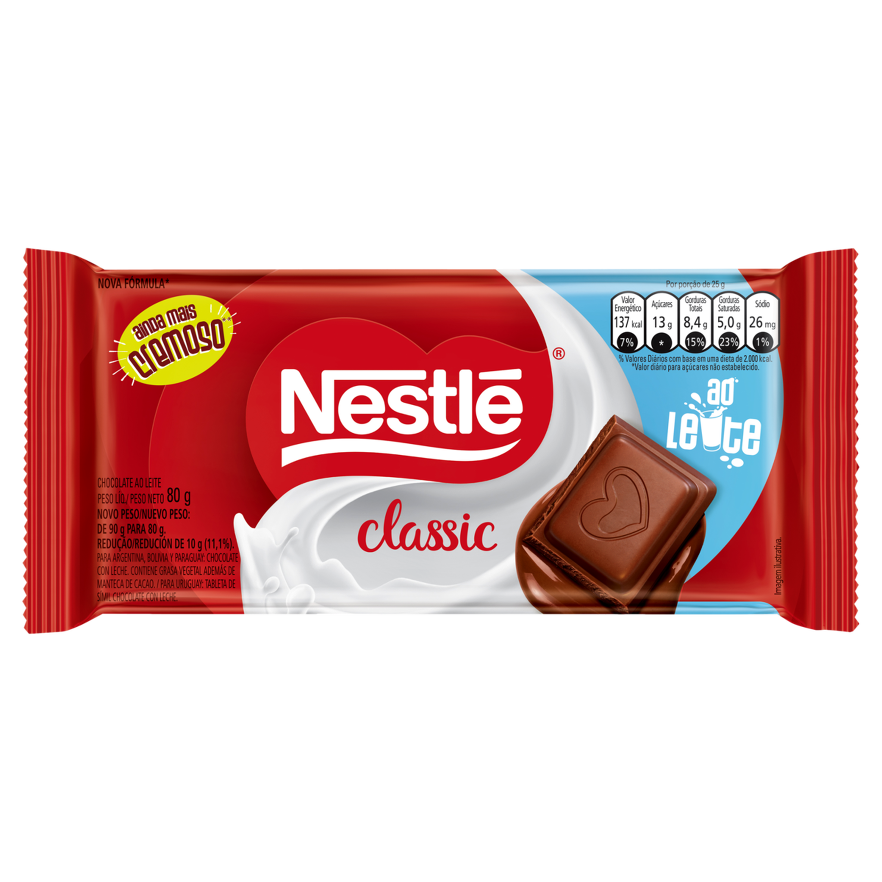 Chocolate ao Leite Nestl&eacute; Classic Tablete 80g&nbsp;