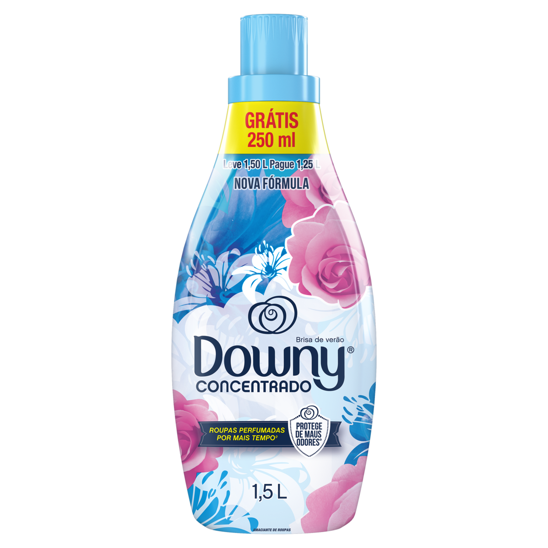 Amaciante de Roupa Concentrado Brisa de Verão Downy Frasco 1,25l - Embalagem Leve 1,5l Pague 1,25l
