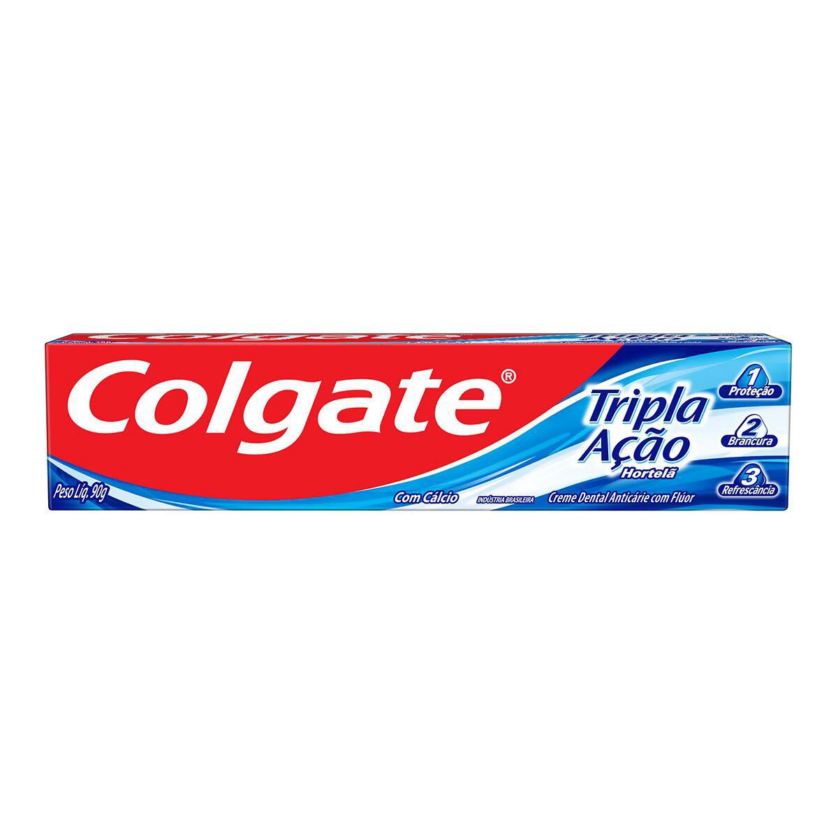Creme Dental Hortel&atilde; Colgate Tripla A&ccedil;&atilde;o Caixa 90g
