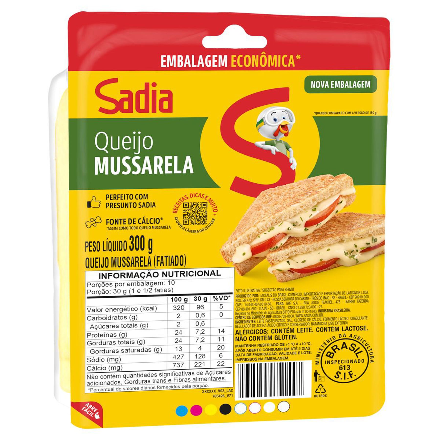 Queijo Mussarela Fatiado Sadia Soltíssimo 300g - Embalagem Econômica