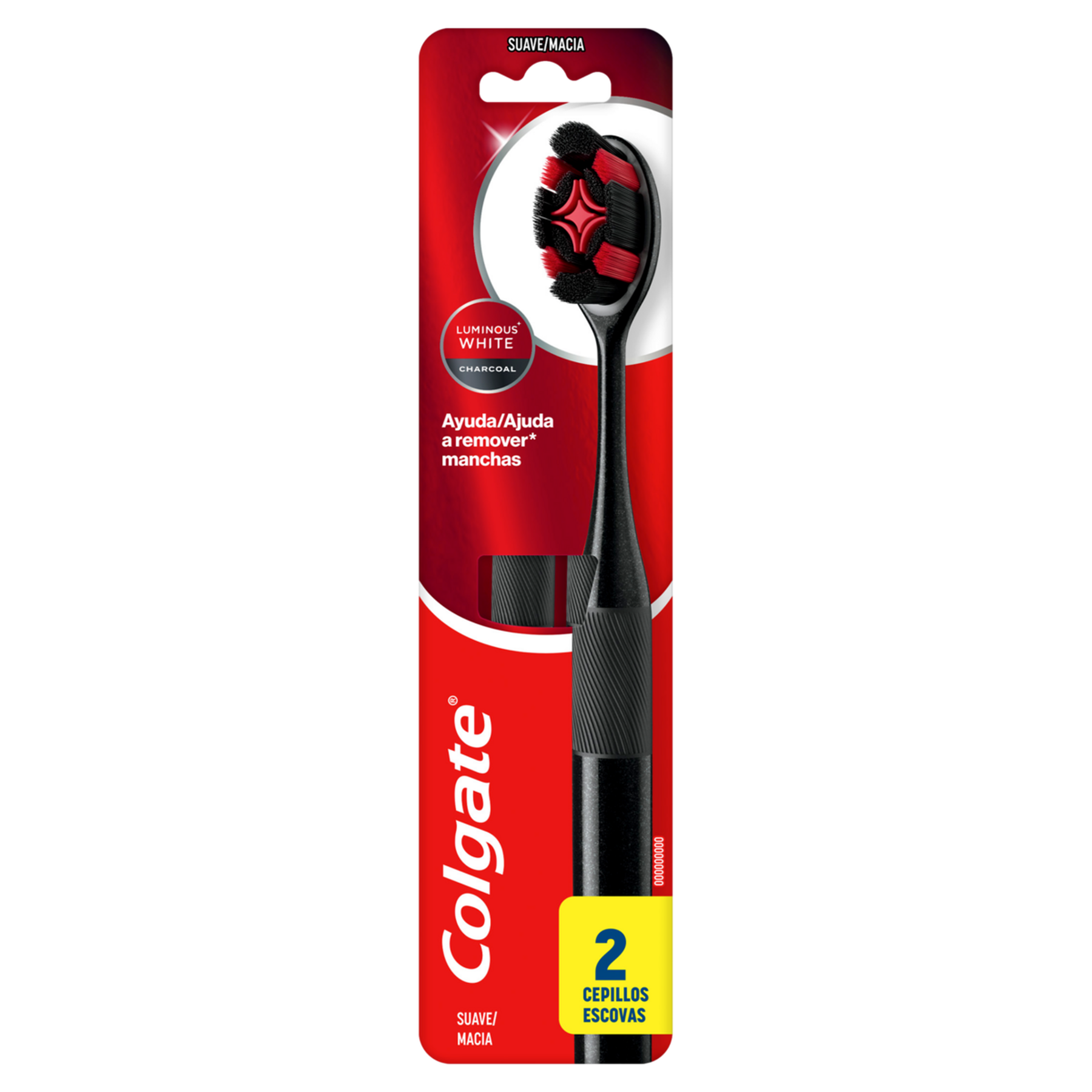 Escova Dental Macia Luminous White Charcoal Colgate C/2 Unidades&nbsp;
