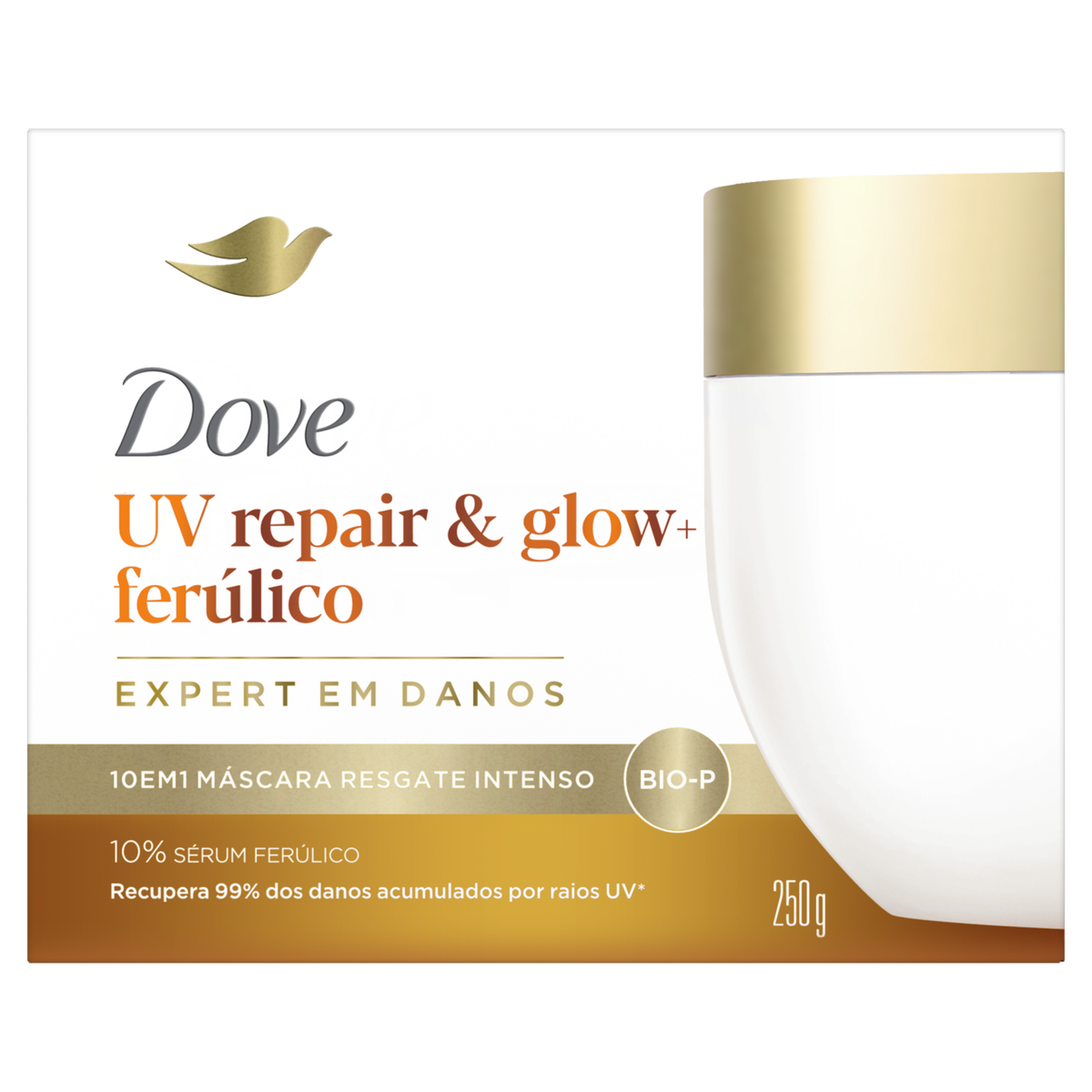M&aacute;scara Resgate Intenso UV Repair e Glow + Fer&uacute;lico Dove Caixa 250g