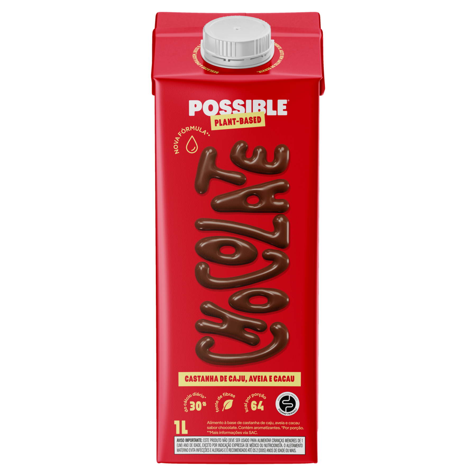Bebida à Base de Castanha-de-Caju, Aveia e Cacau Chocolate Possible Caixa 1l