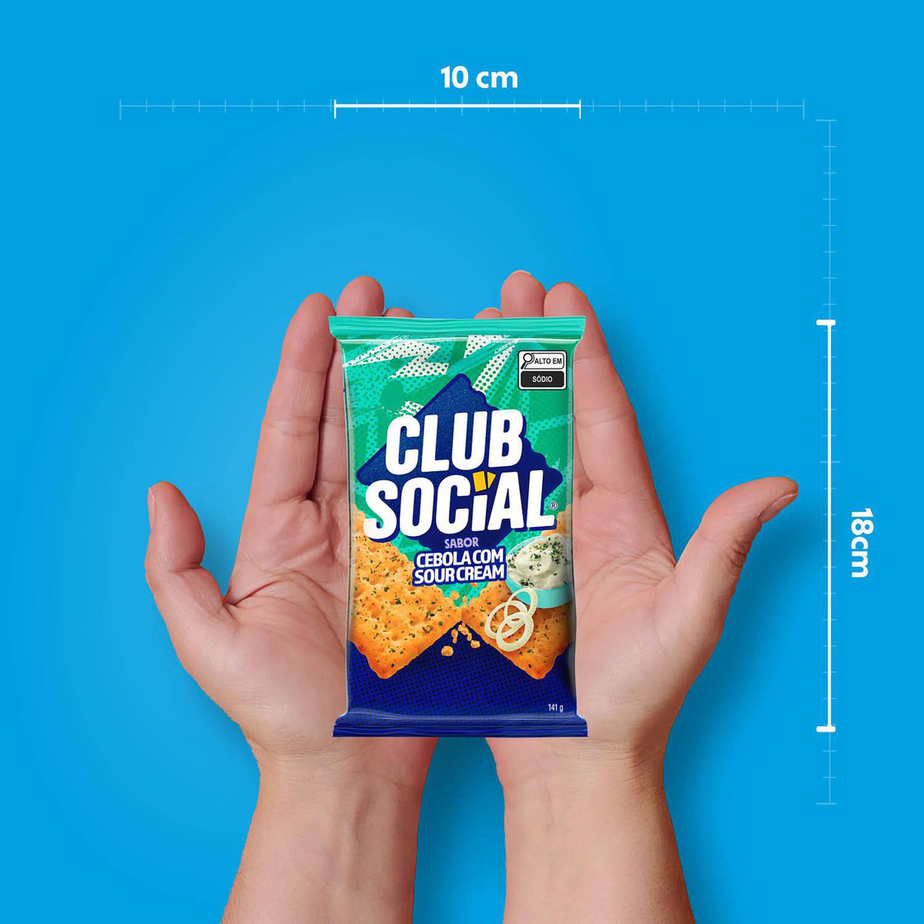 Biscoito Cebola com Sour Cream Club Social Pacote 141g C/6 Unidades