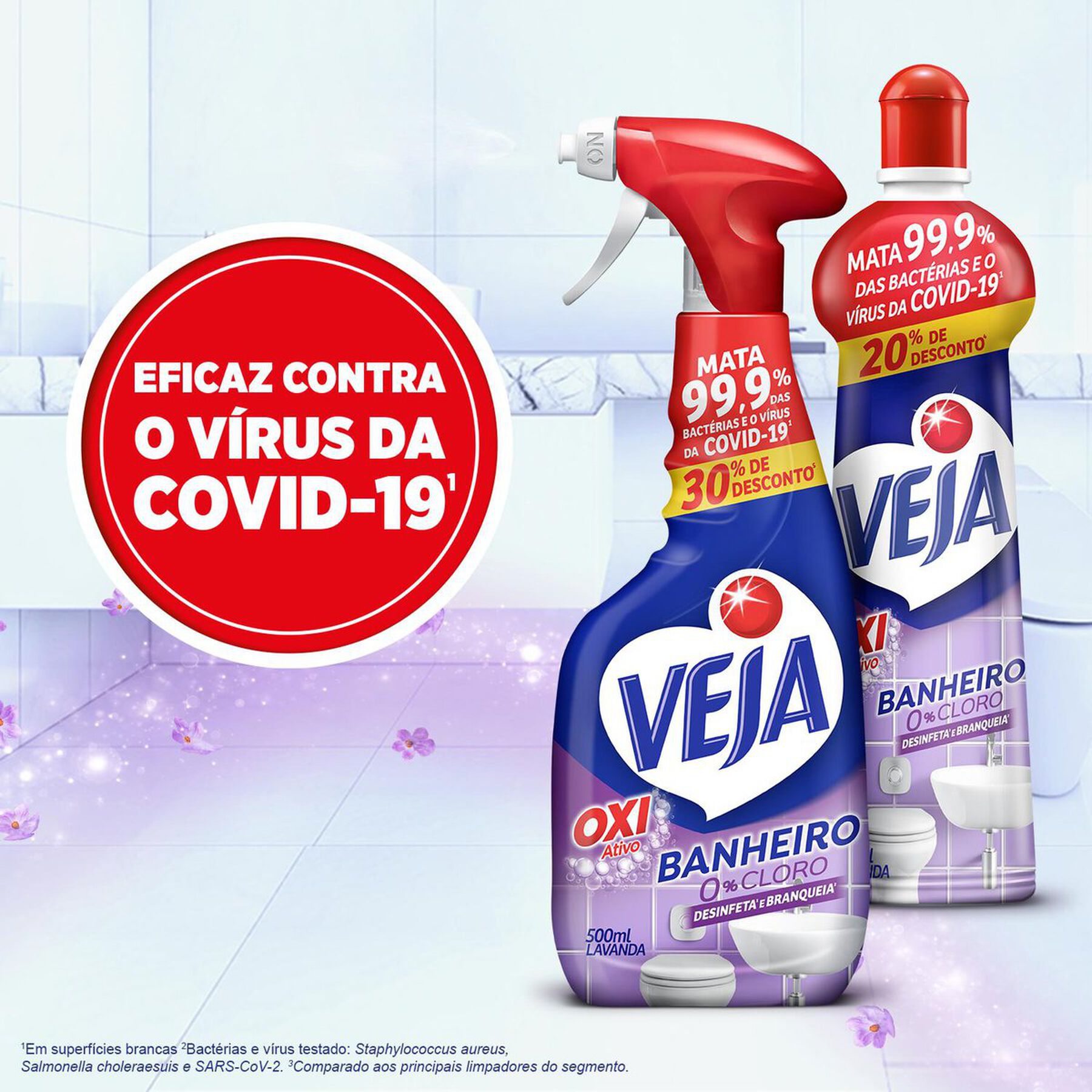 Desinfetante Banheiro Lavanda Veja Squeeze 500ml - Embalagem 20% de Desconto