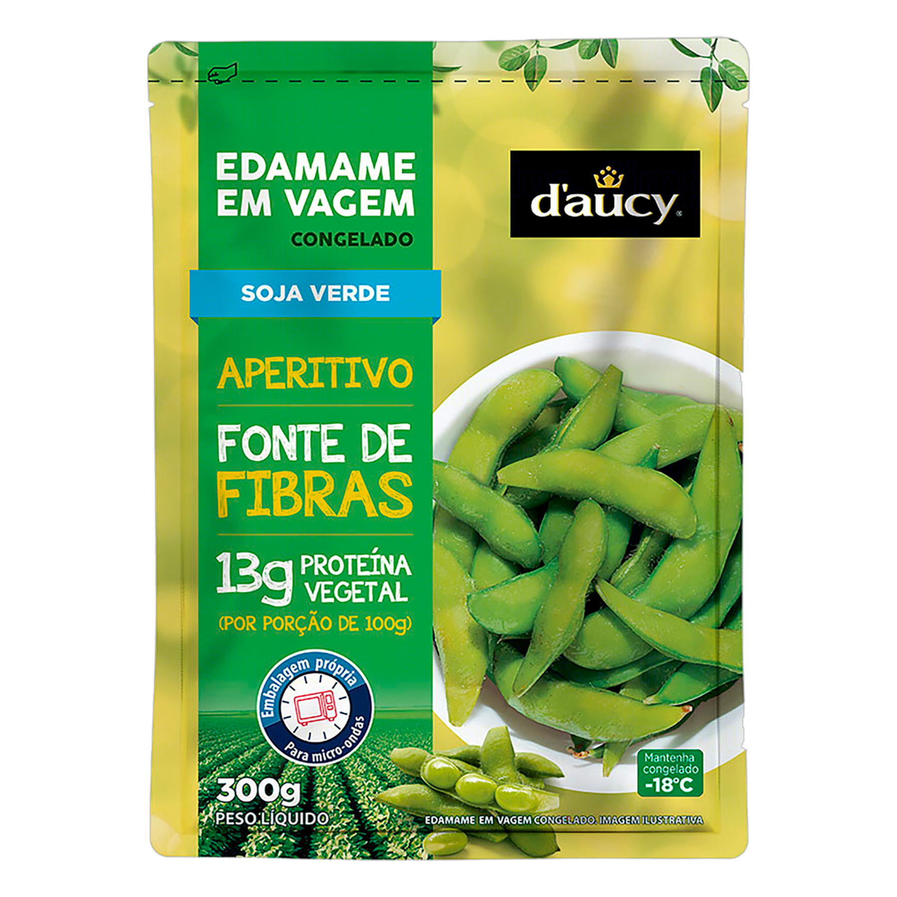 Edamame em Vagem Congelado D'aucy Pacote 300g
