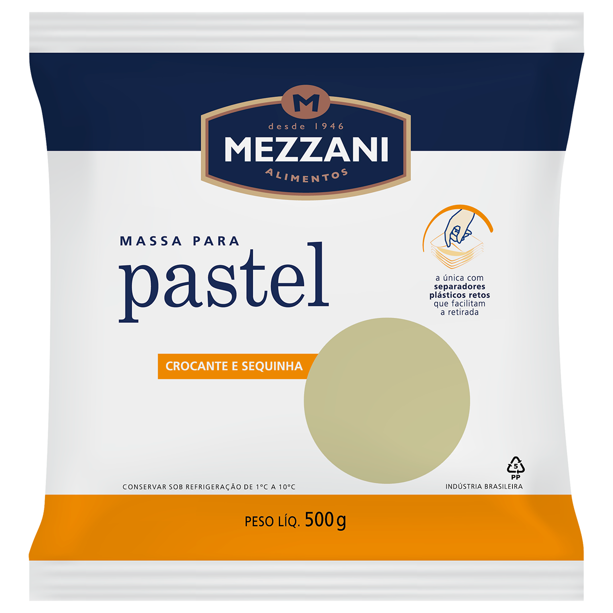 Massa para Pastel Disc&atilde;o Mezzani Pacote 500g