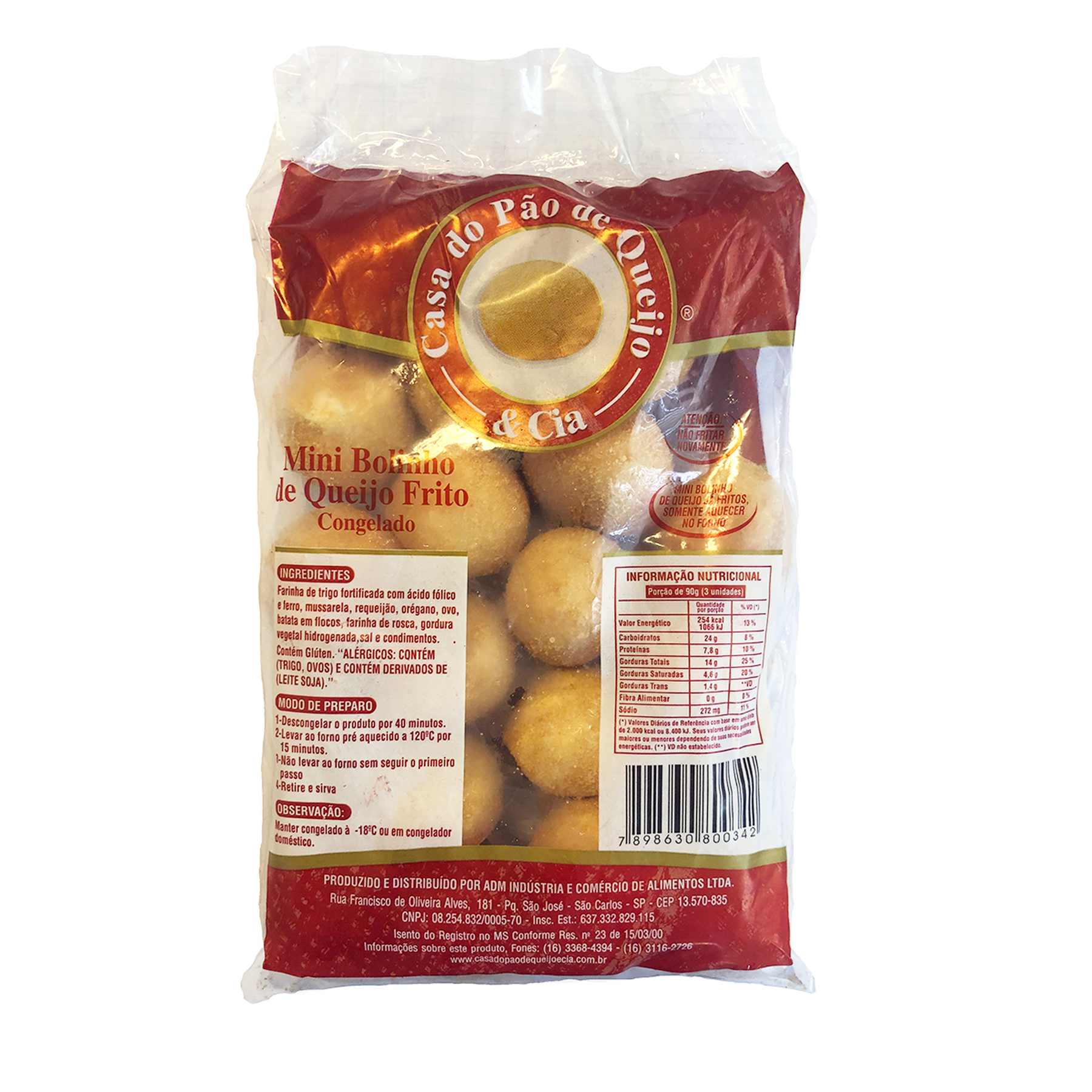 Mini Bolinho de Queijo Congelado Casa do P&atilde;o de Queijo 400g