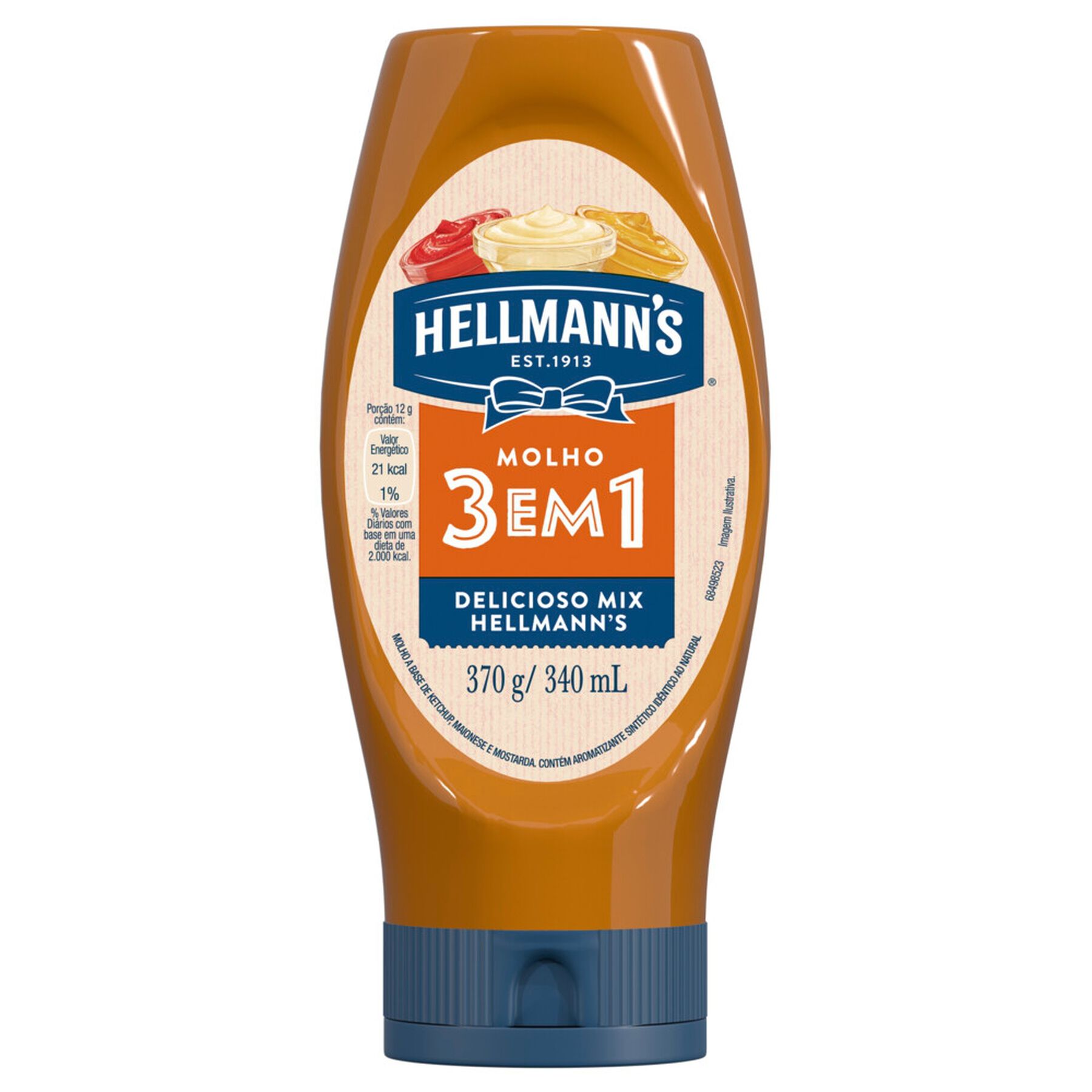 Molho 3 em 1 Delicioso Mix Hellmann's Squeeze 370g