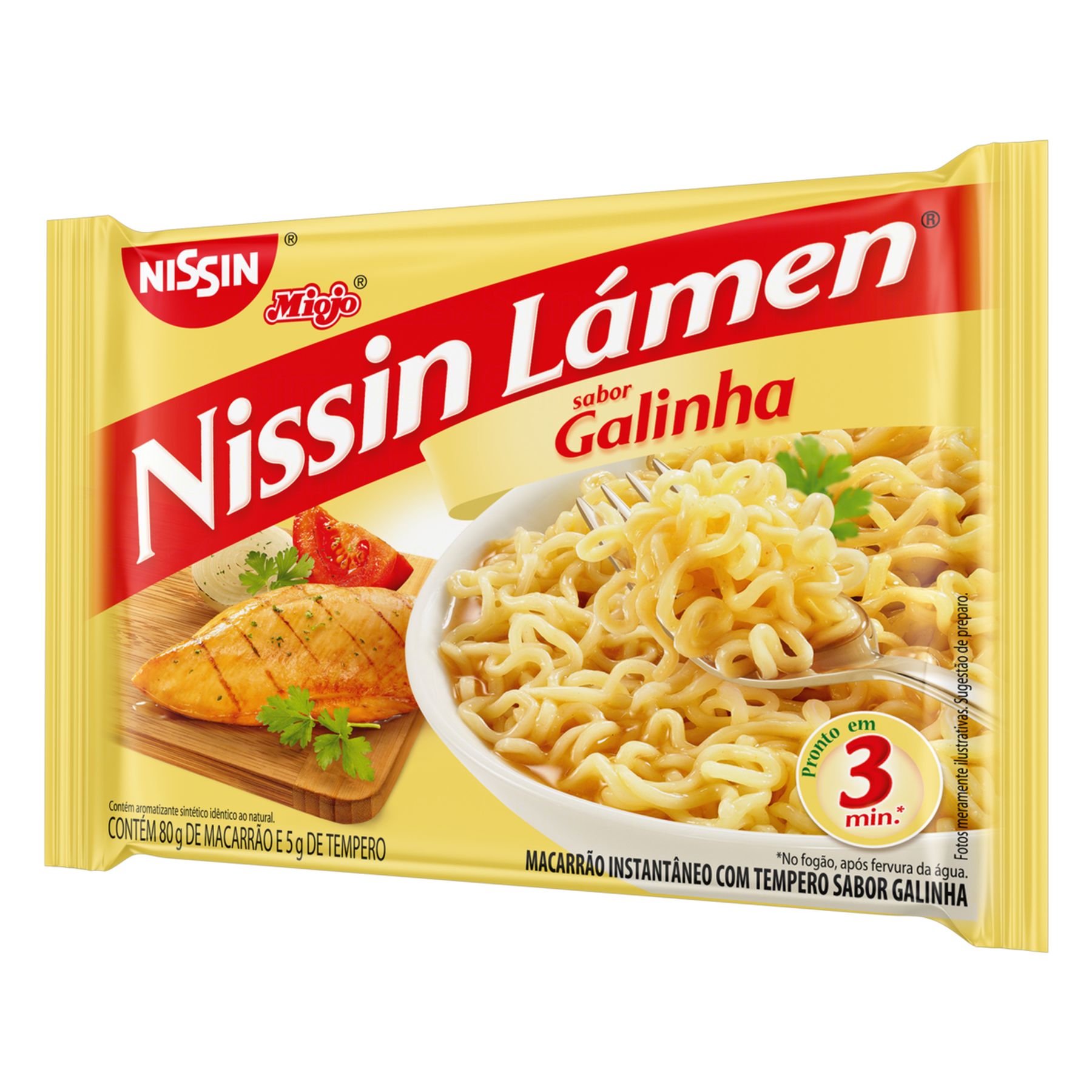 Macarr&atilde;o Instant&acirc;neo L&aacute;men Galinha Nissin Miojo Pacote 85g