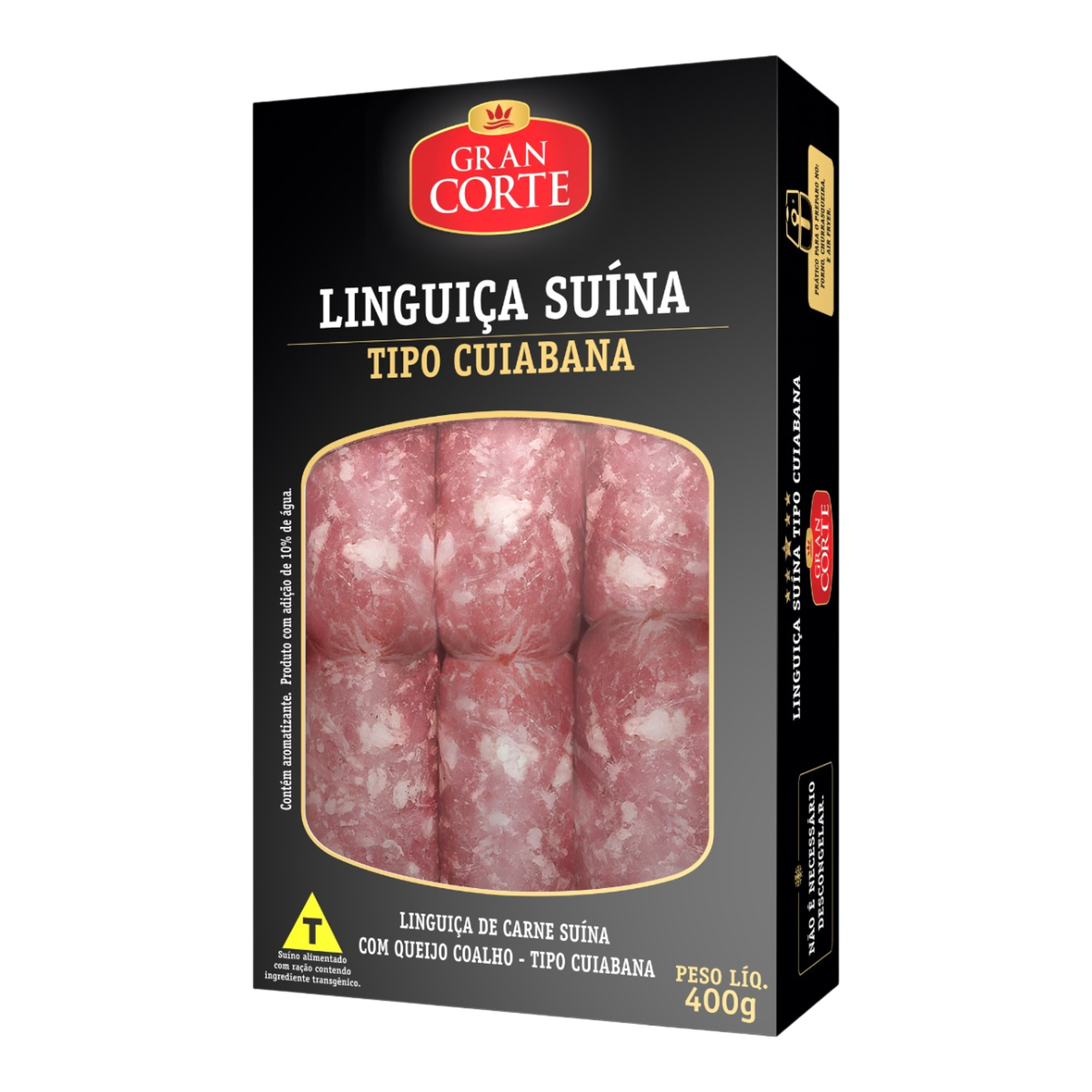 Linguica Su&iacute;na Cuiabana Gran Corte Pacote 400g