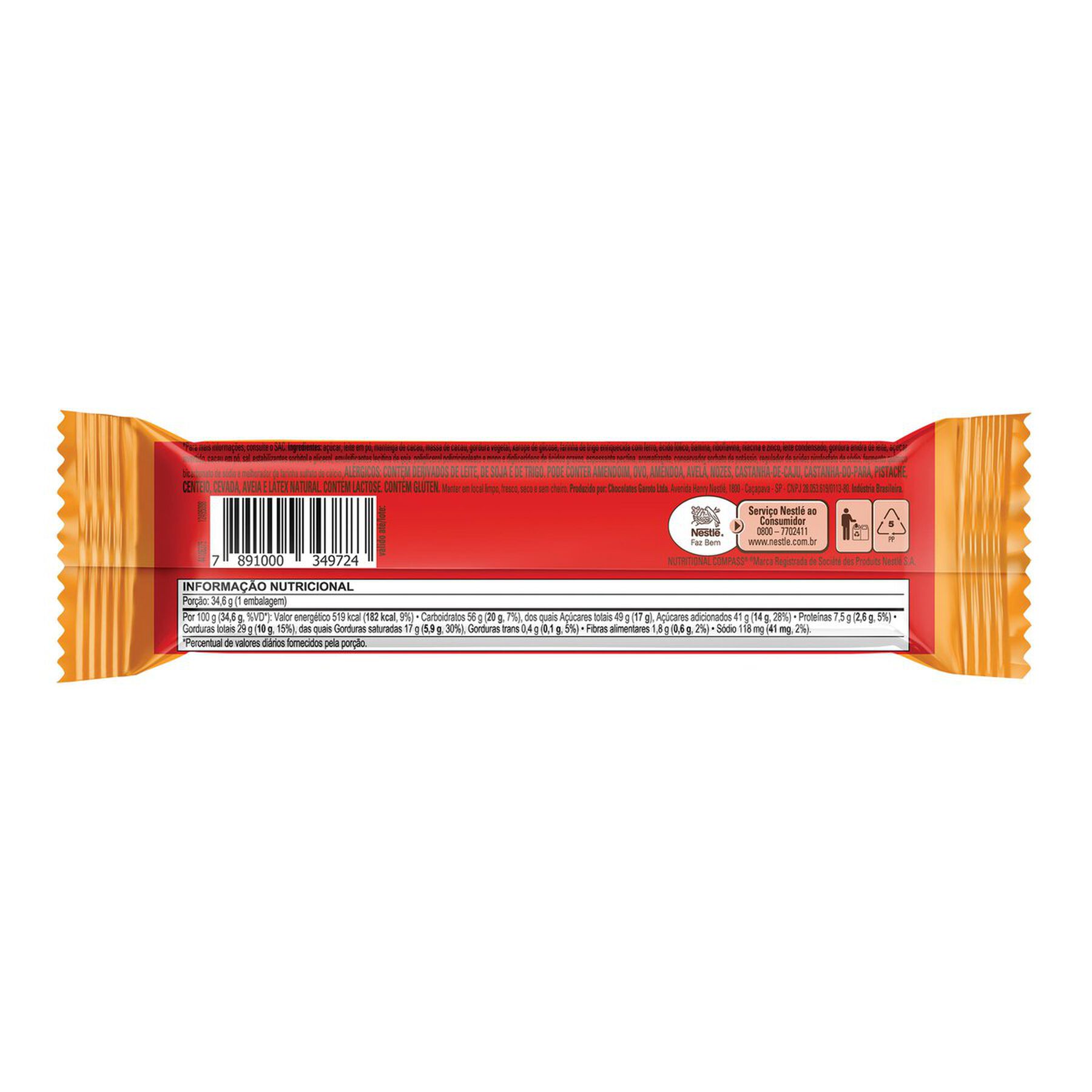 Chocolate Wafer Caramel Mini Moments KitKat Nestlé Pacote 34,6g