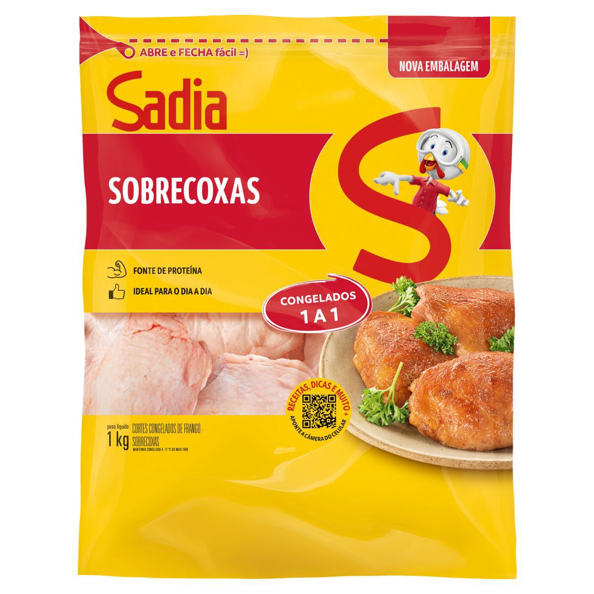 Sobrecoxa de Frango Congelada Sadia Pacote 1kg