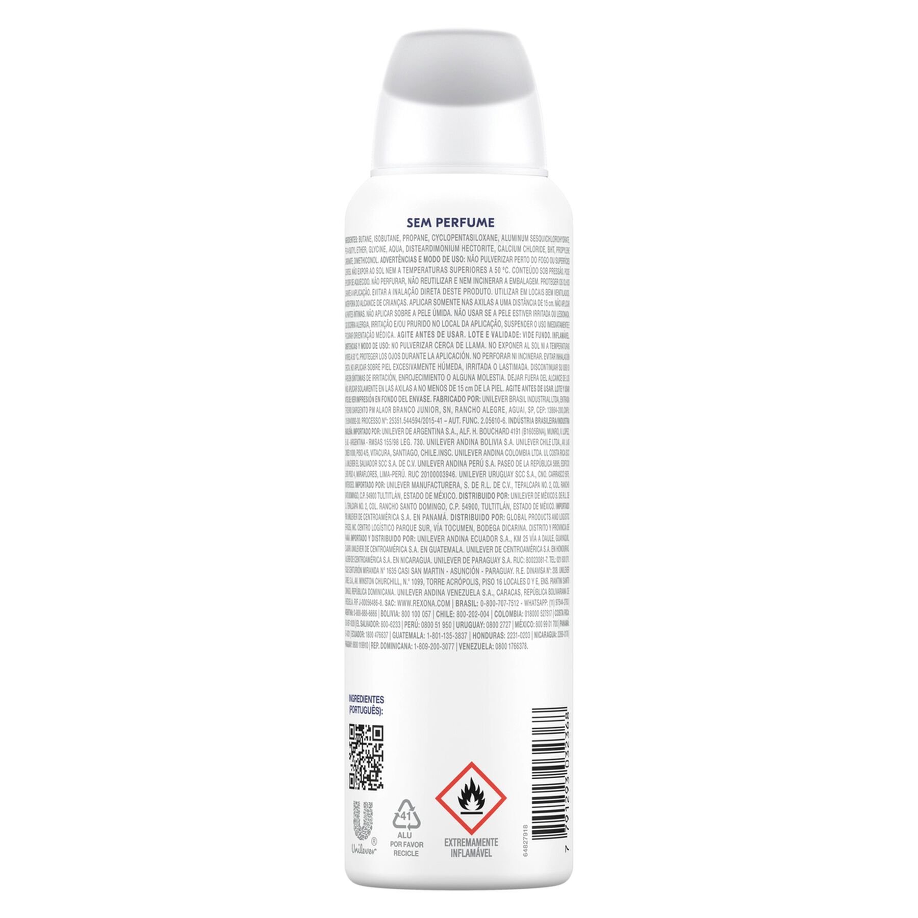 Antitranspirante Aerossol sem Perfume Rexona 150ml