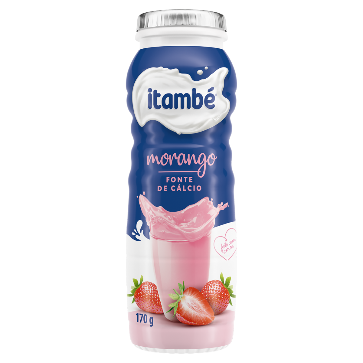 Iogurte Parcialmente Desnatado Morango Itamb&eacute; Frasco 170g&nbsp;