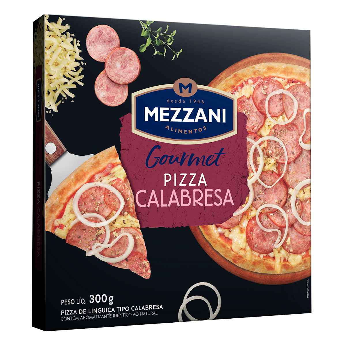 Pizza Calabresa Mezzani Gourmet Caixa 300g