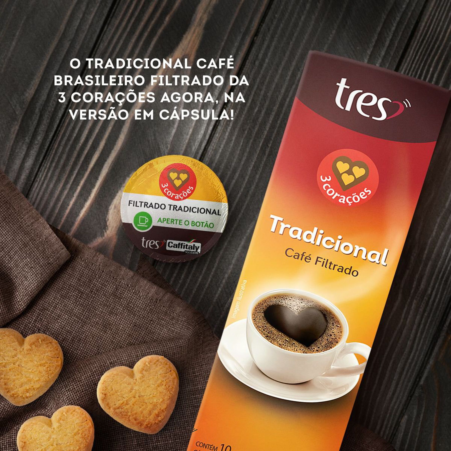 Café em Cápsula Torrado e Moído Filtrado Clássico Tres Caixa 75g 10 Unidades