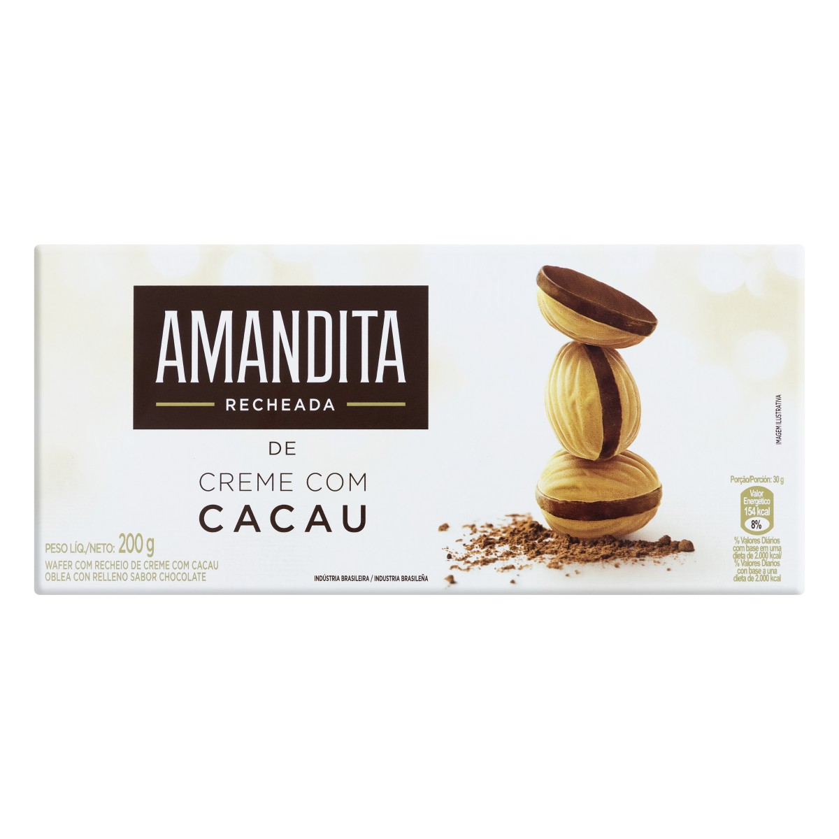 Wafer Creme com Cacau Amandita Caixa 200g