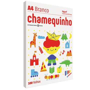 Papel A4 Branco Chamequinho Chamex C/100 Folhas
