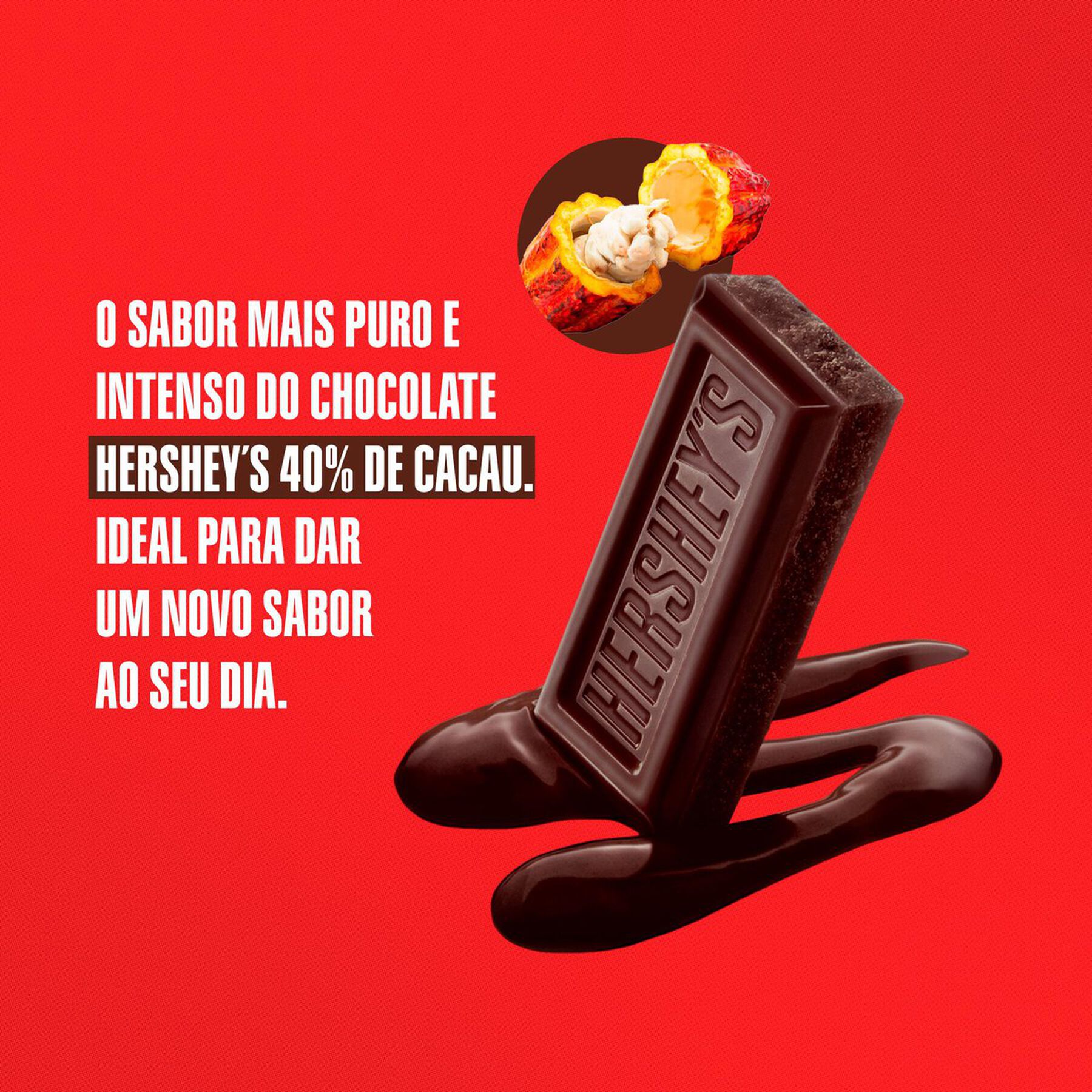 Barra de Chocolate Meio Amargo 40% Cacau Hershey's Pacote 82g