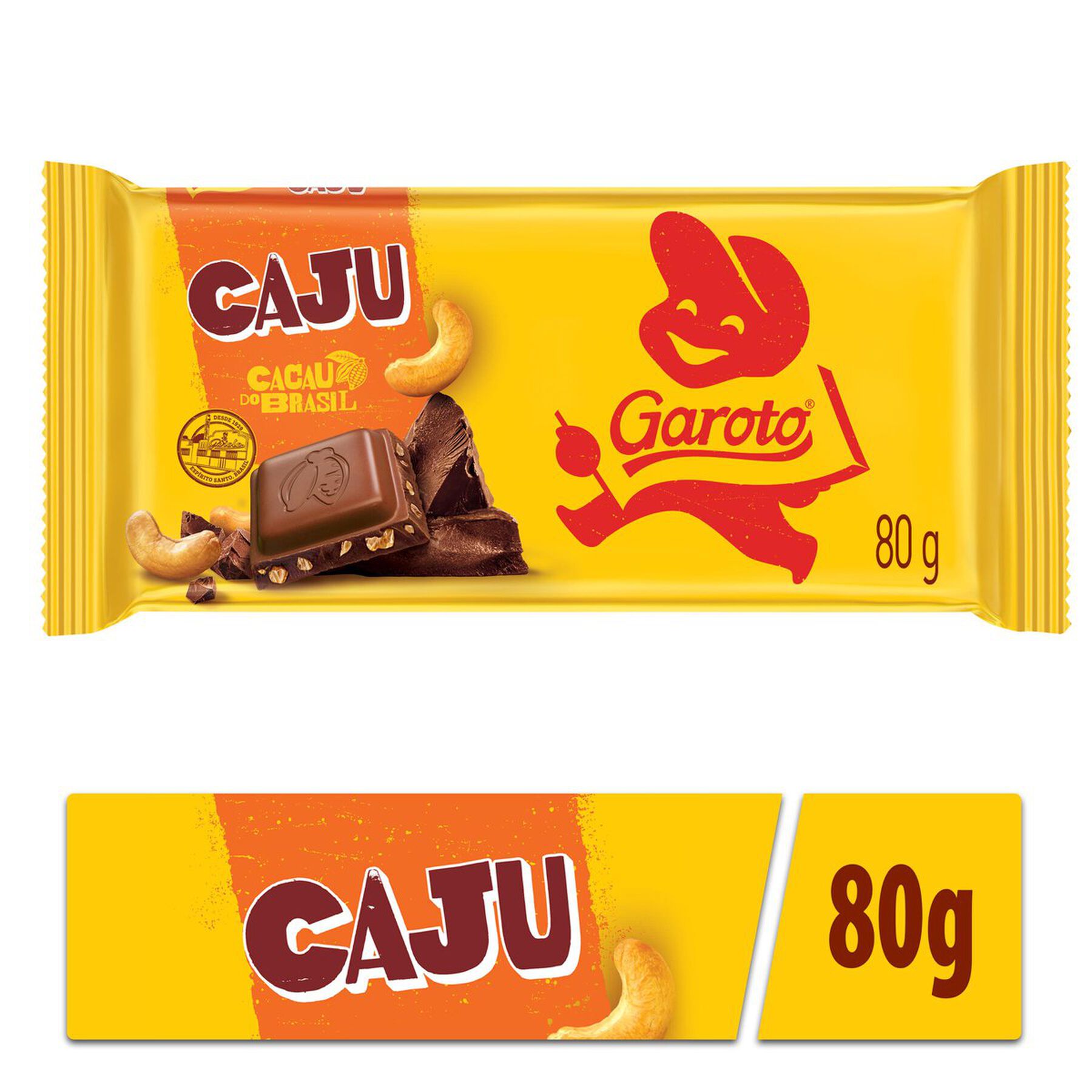 Chocolate ao Leite com Castanha-de-Caju Garoto Pacote 80g